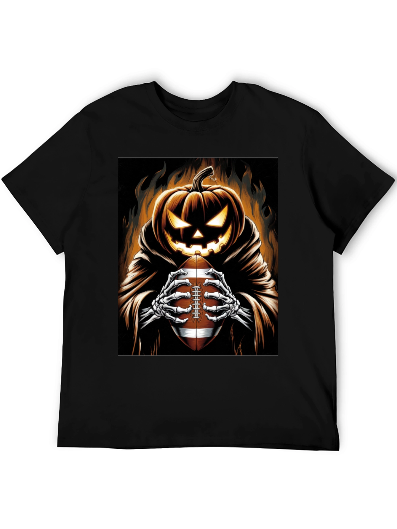 Halloween Football Pumpkin T-Shirt
