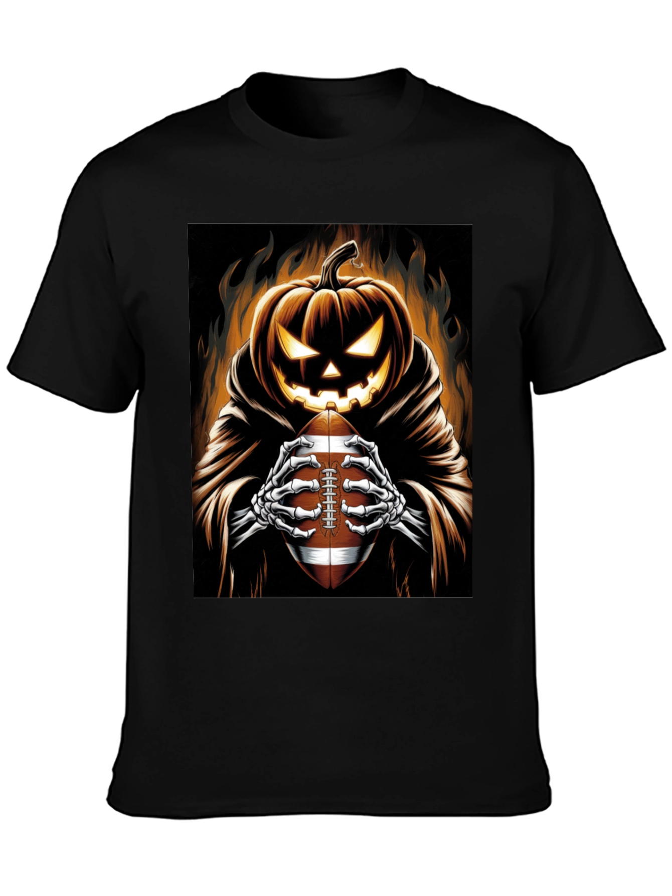 Halloween Football Pumpkin T-Shirt