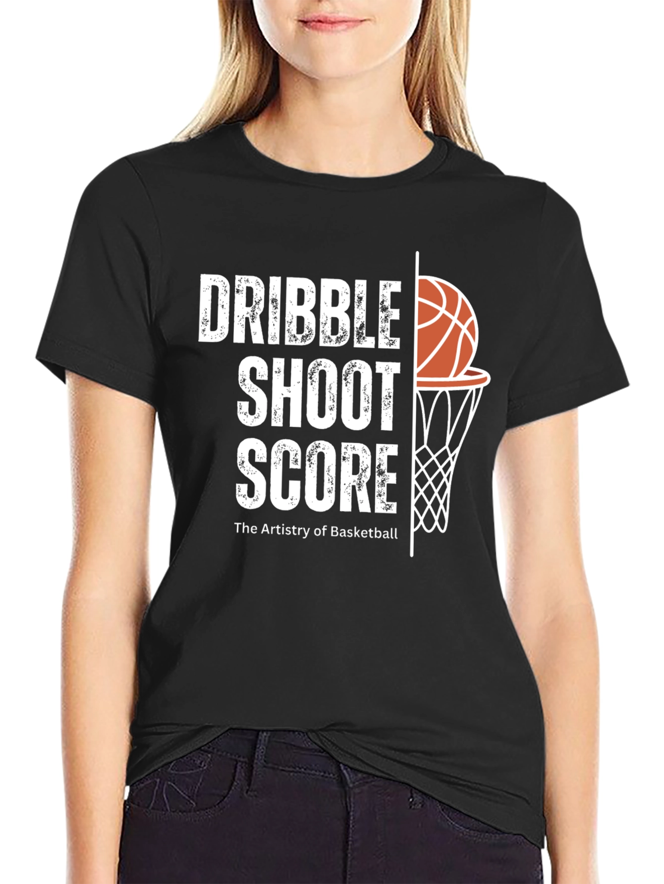 Dribble Shoot Score Basketball Graphic T-Shirt