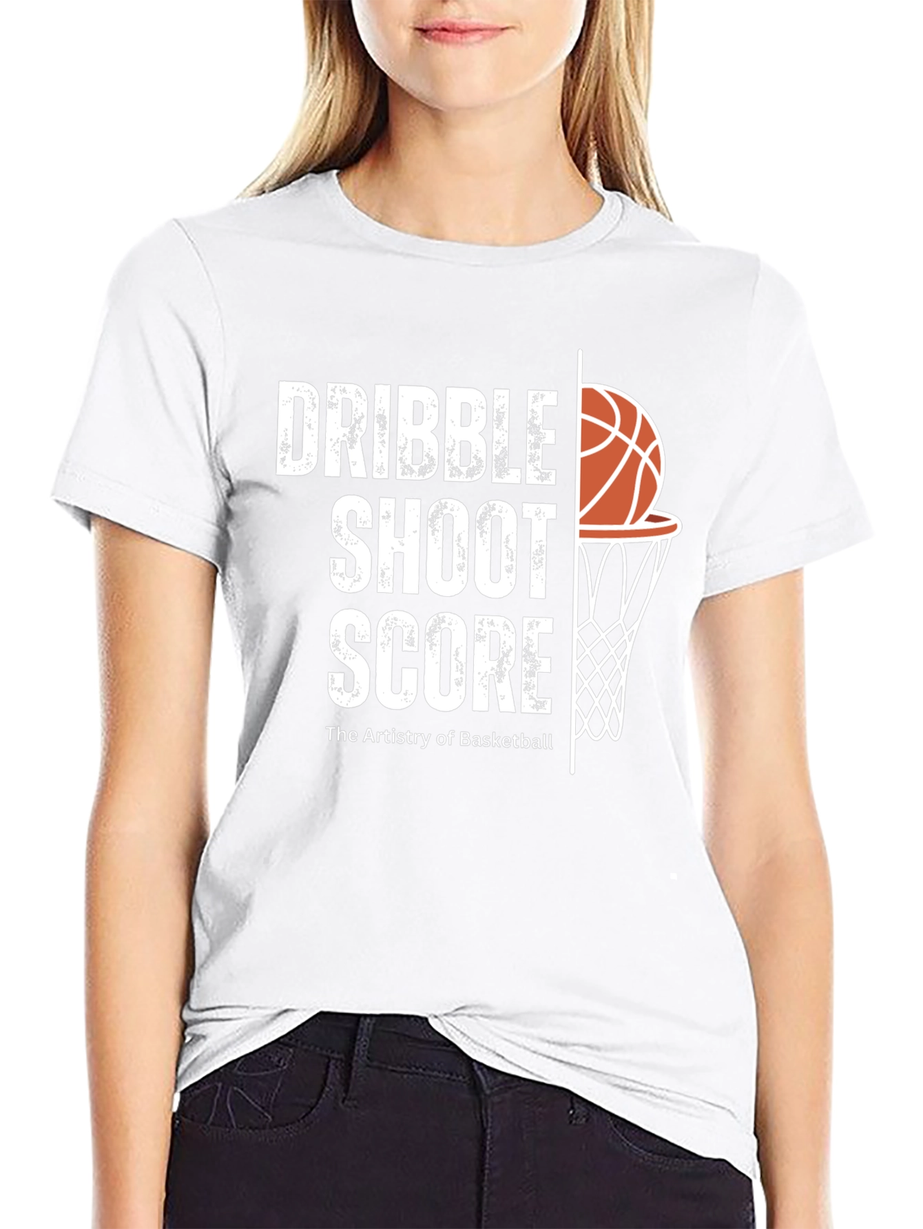 Dribble Shoot Score Basketball Graphic T-Shirt