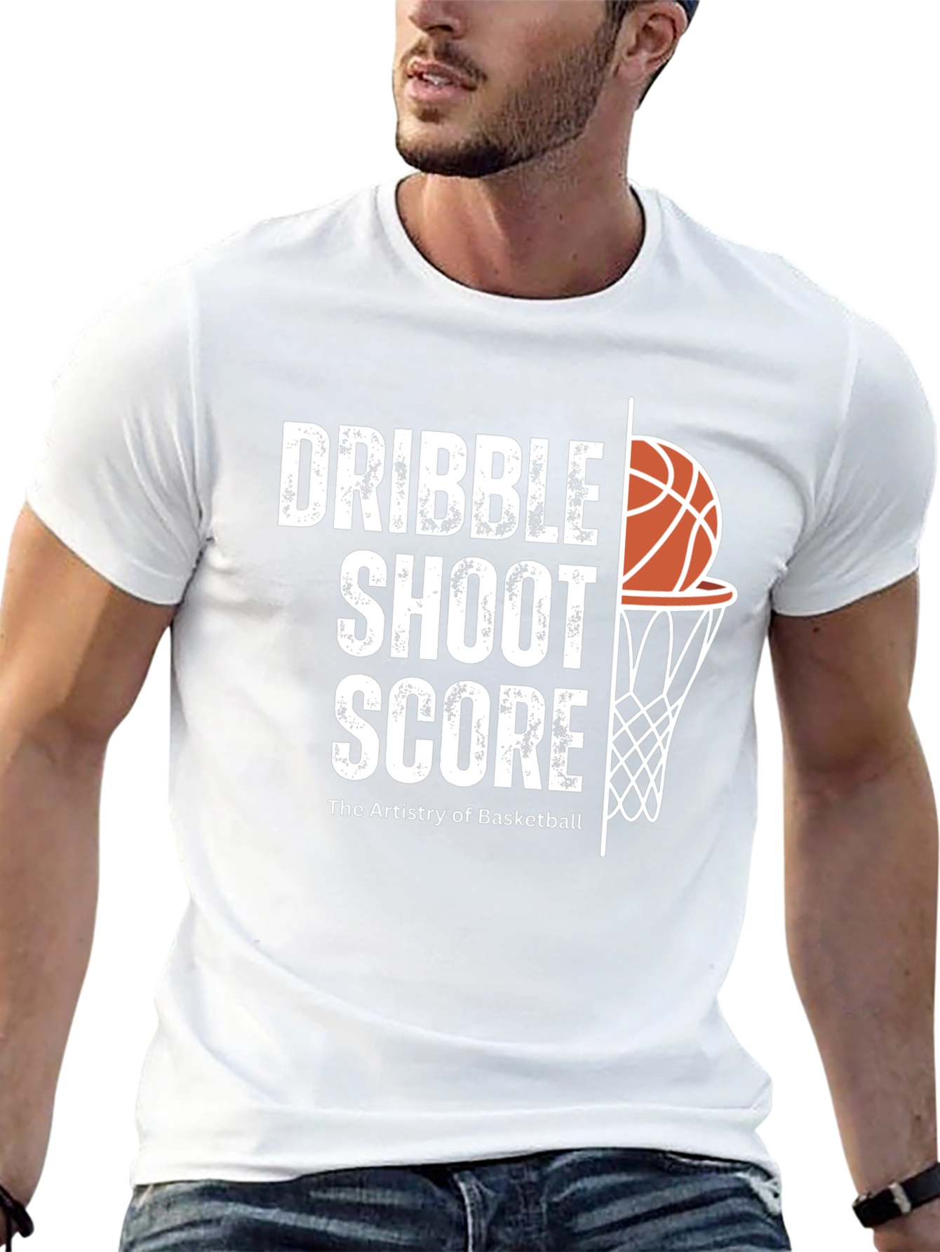 Dribble Shoot Score Basketball Graphic T-Shirt