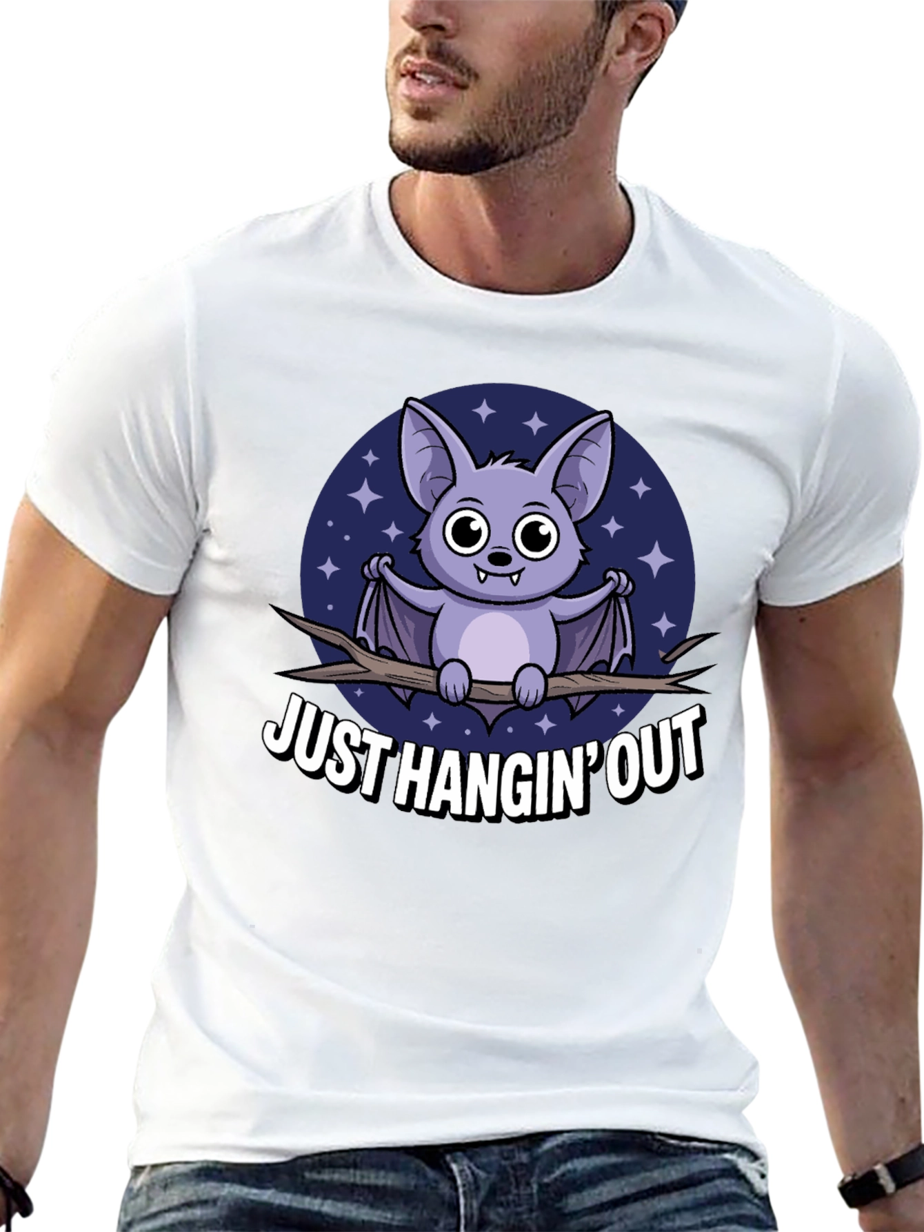 Just Hangin Out Bat Graphic T-Shirt