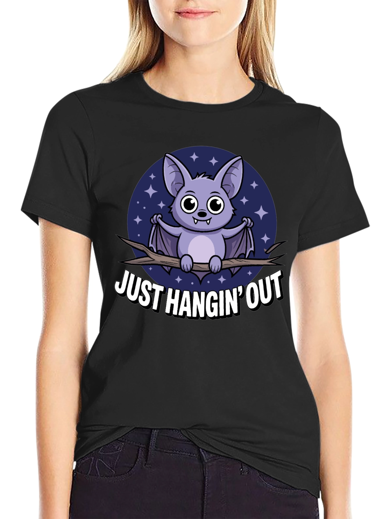 Just Hangin Out Bat Graphic T-Shirt