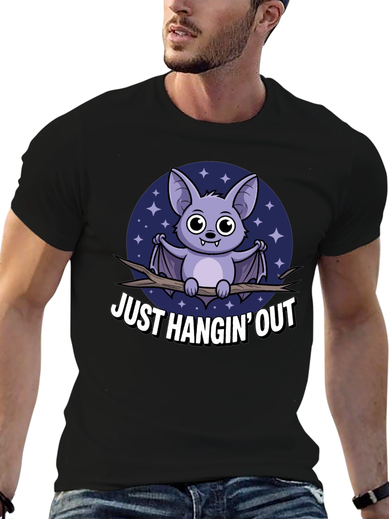Just Hangin Out Bat Graphic T-Shirt