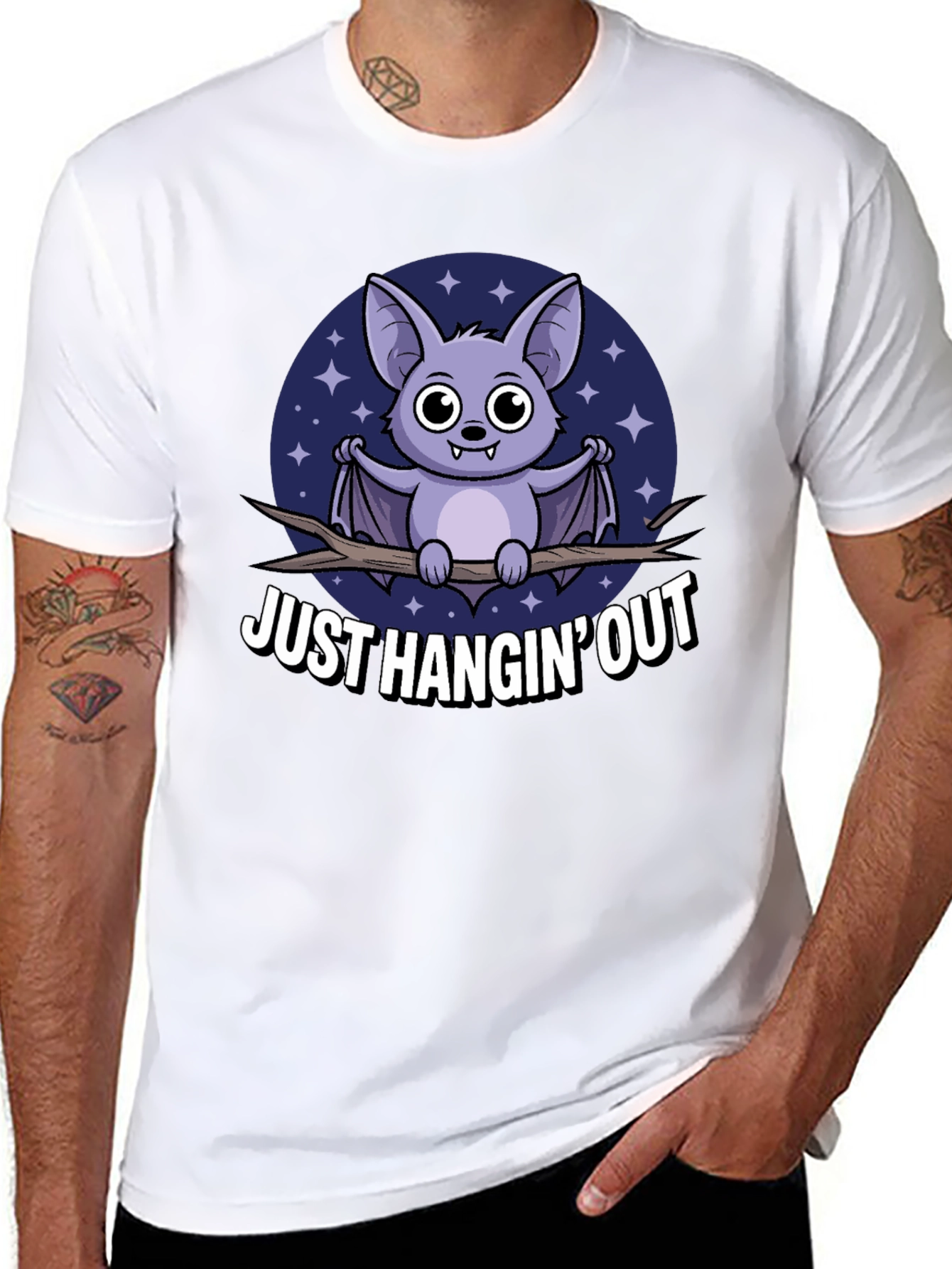 Just Hangin Out Bat Graphic T-Shirt