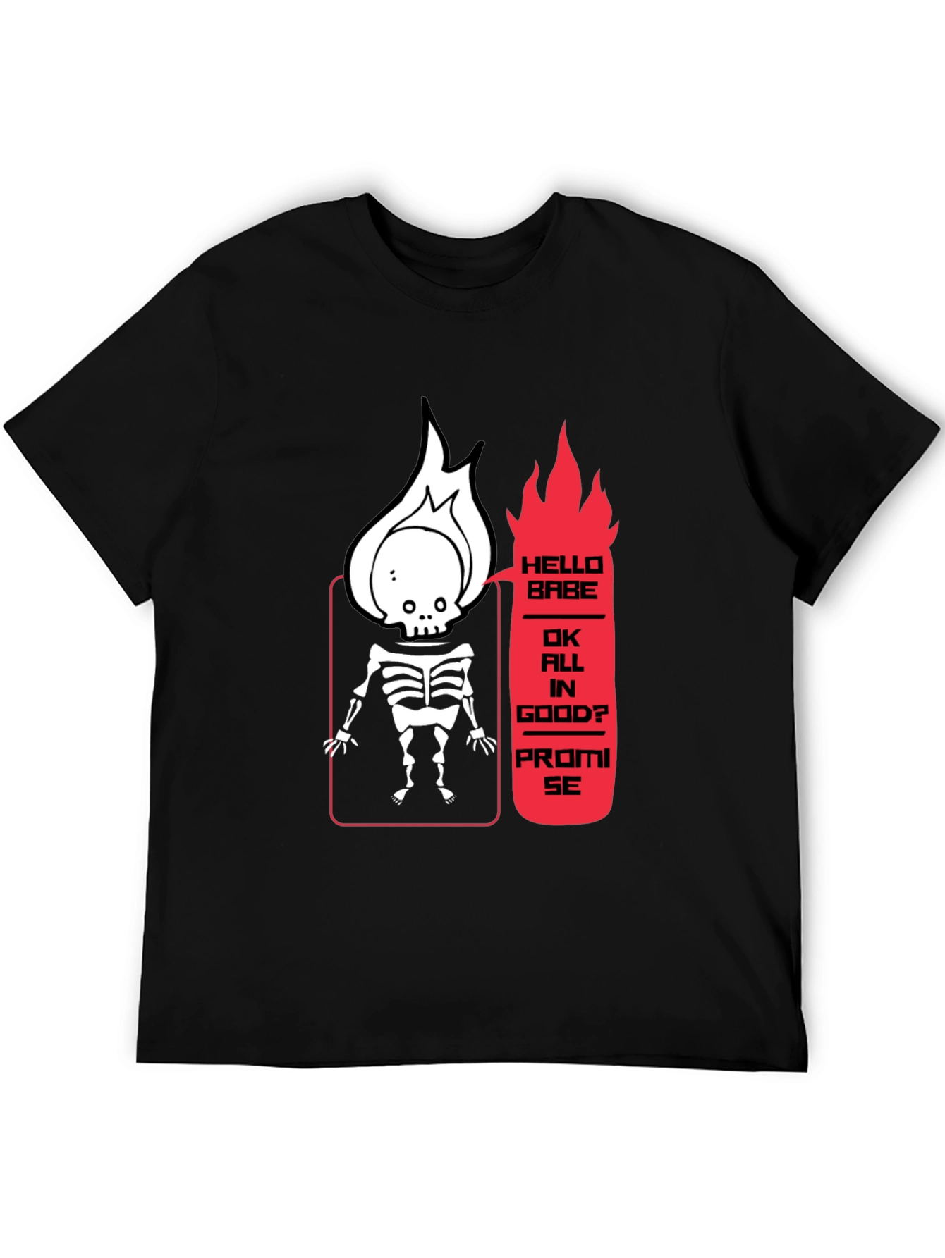 Skeleton Flame Graphic Tee - Hello Babe