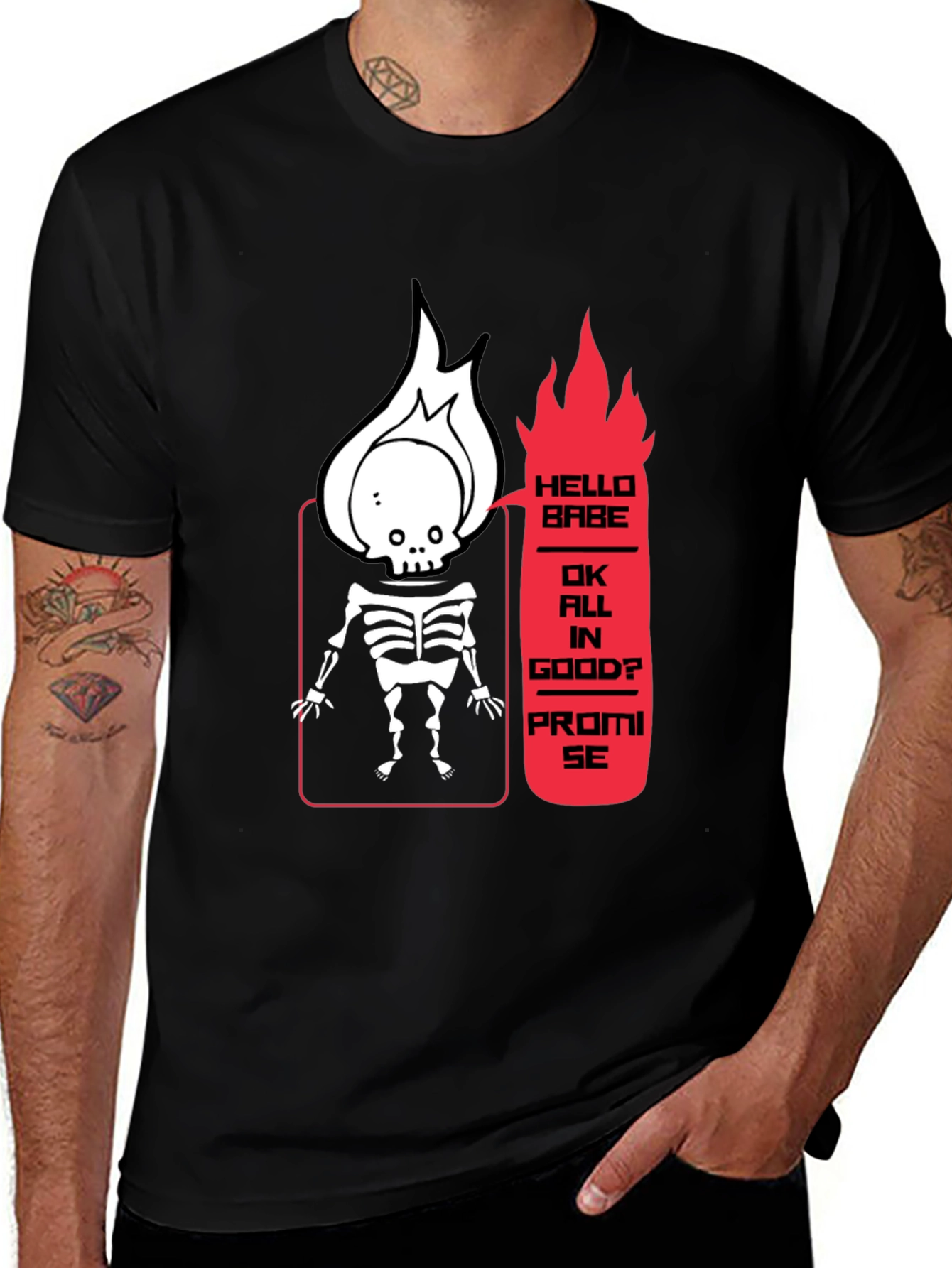 Skeleton Flame Graphic Tee - Hello Babe