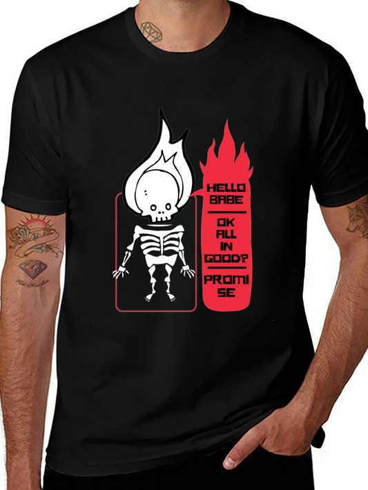 Skeleton Flame Graphic Tee - Hello Babe