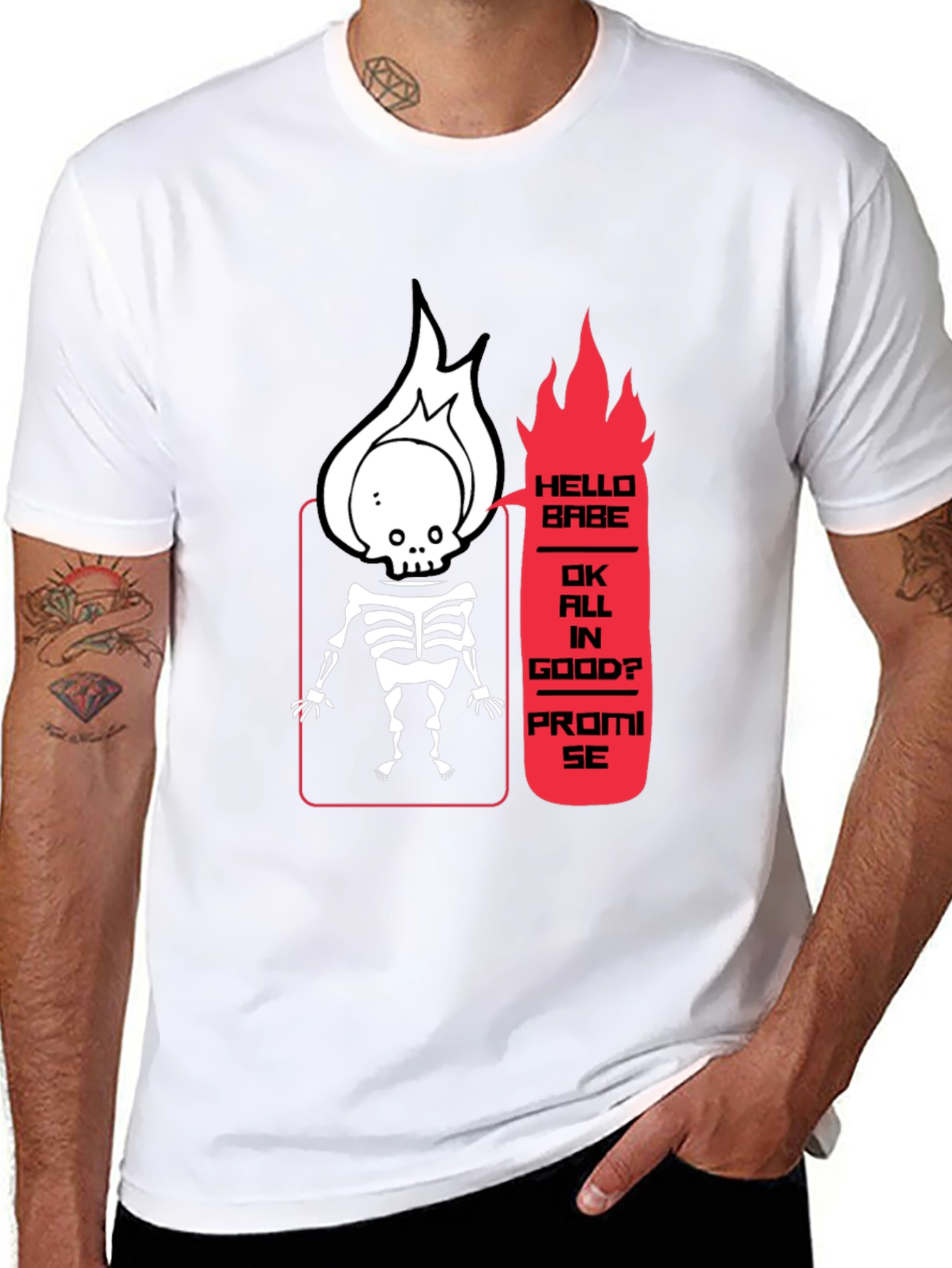 Skeleton Flame Graphic Tee - Hello Babe