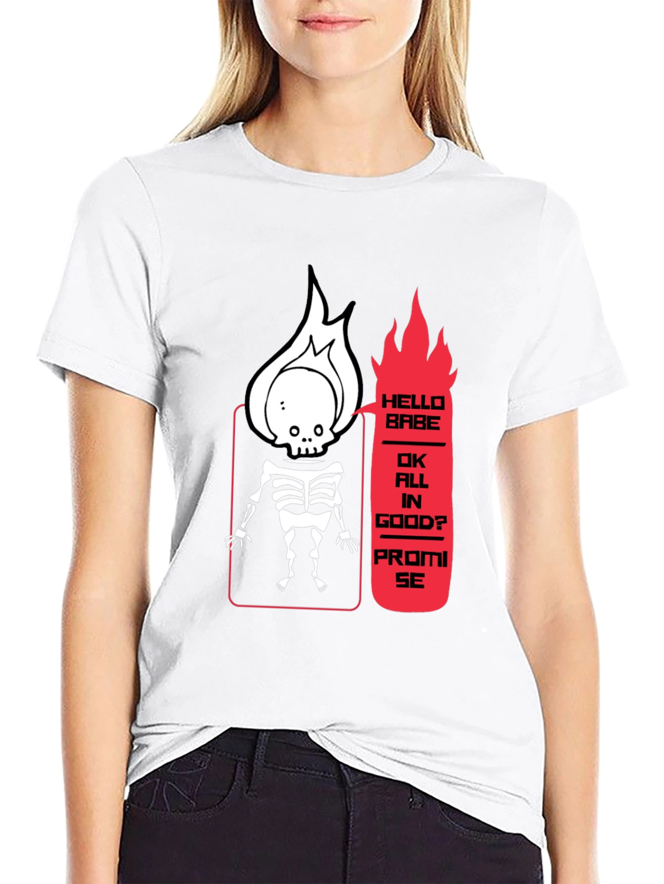 Skeleton Flame Graphic Tee - Hello Babe