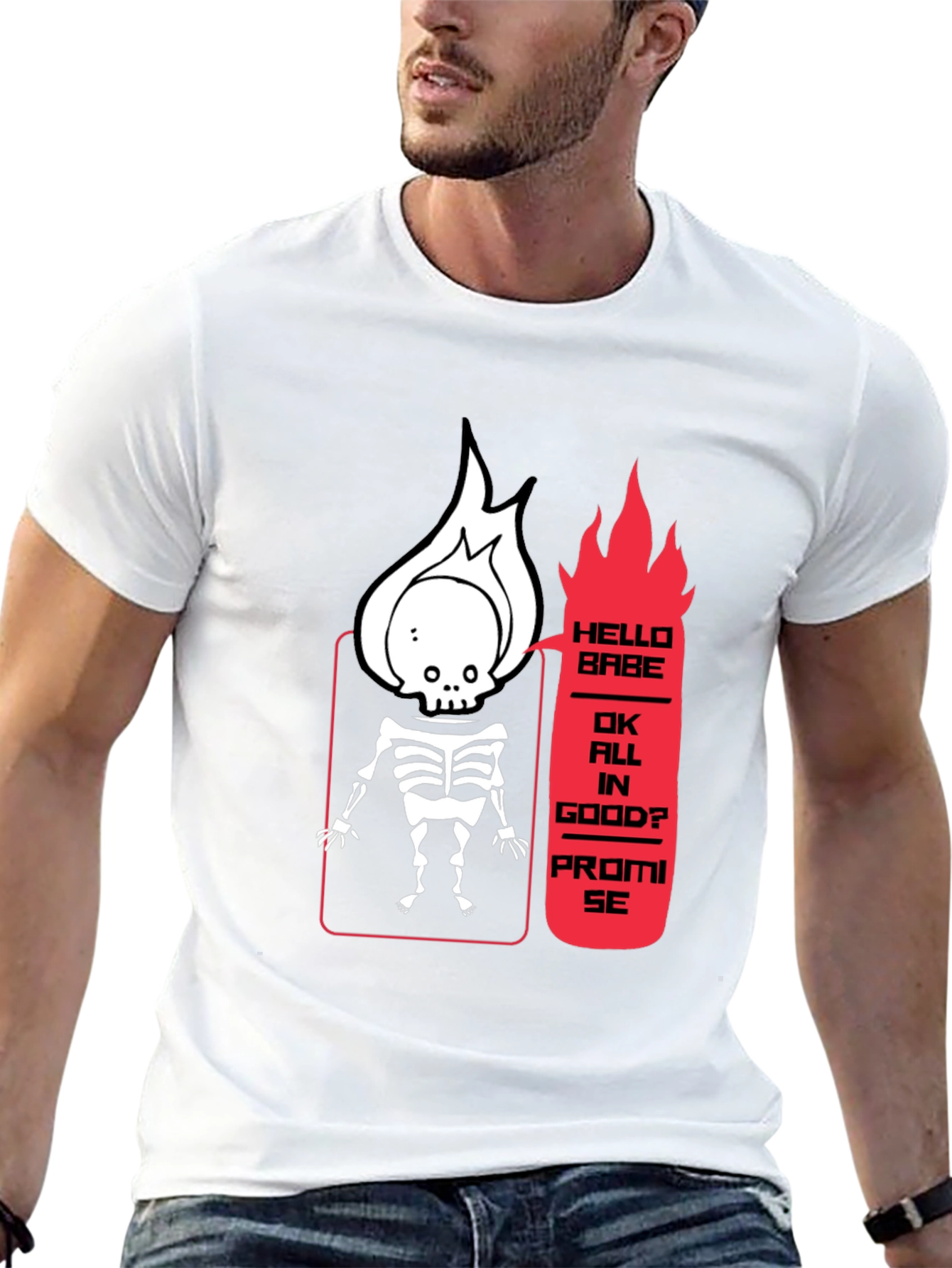 Skeleton Flame Graphic Tee - Hello Babe