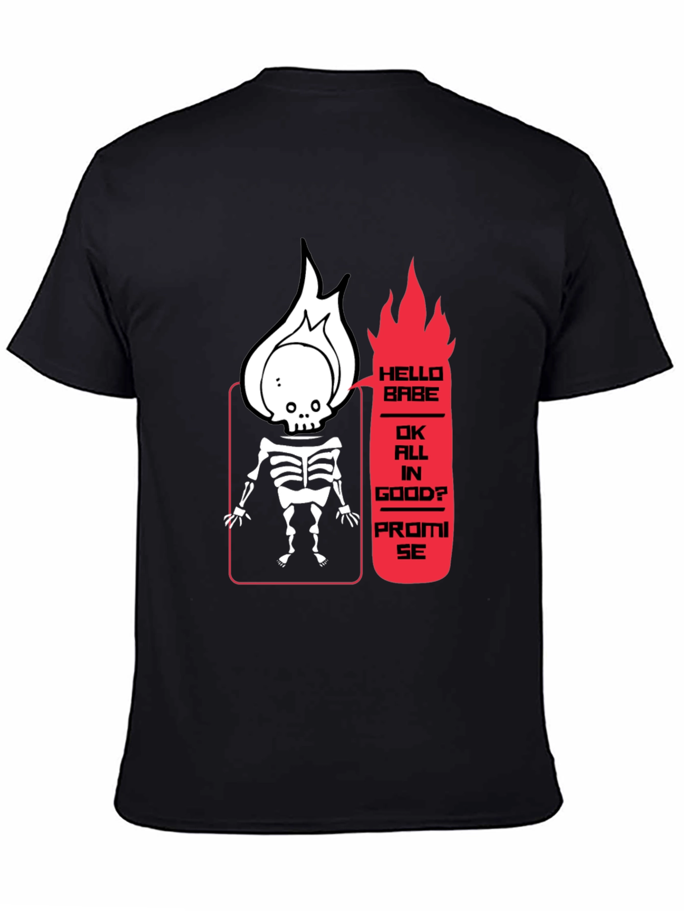 Skeleton Flame Graphic Tee - Hello Babe