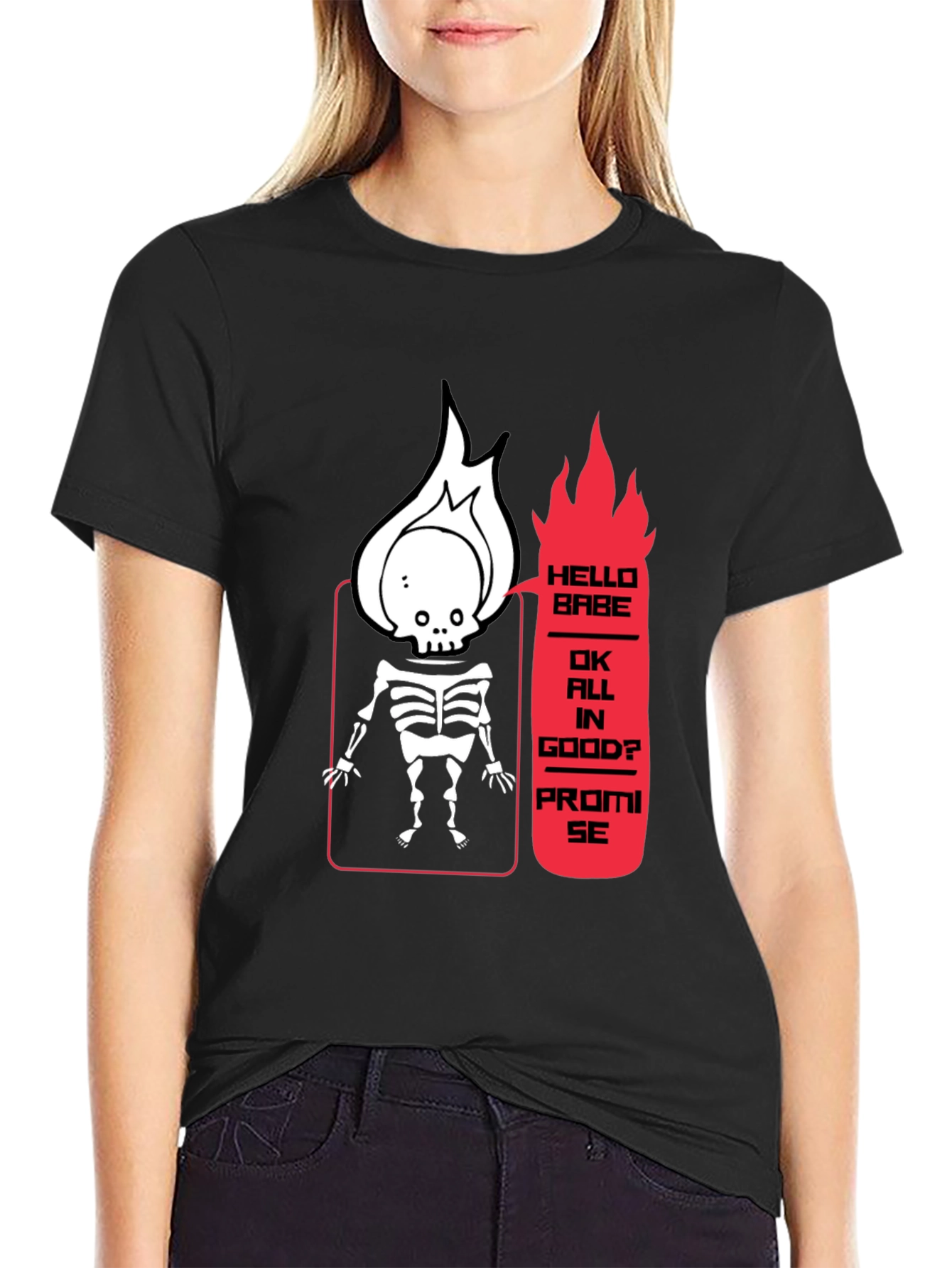 Skeleton Flame Graphic Tee - Hello Babe