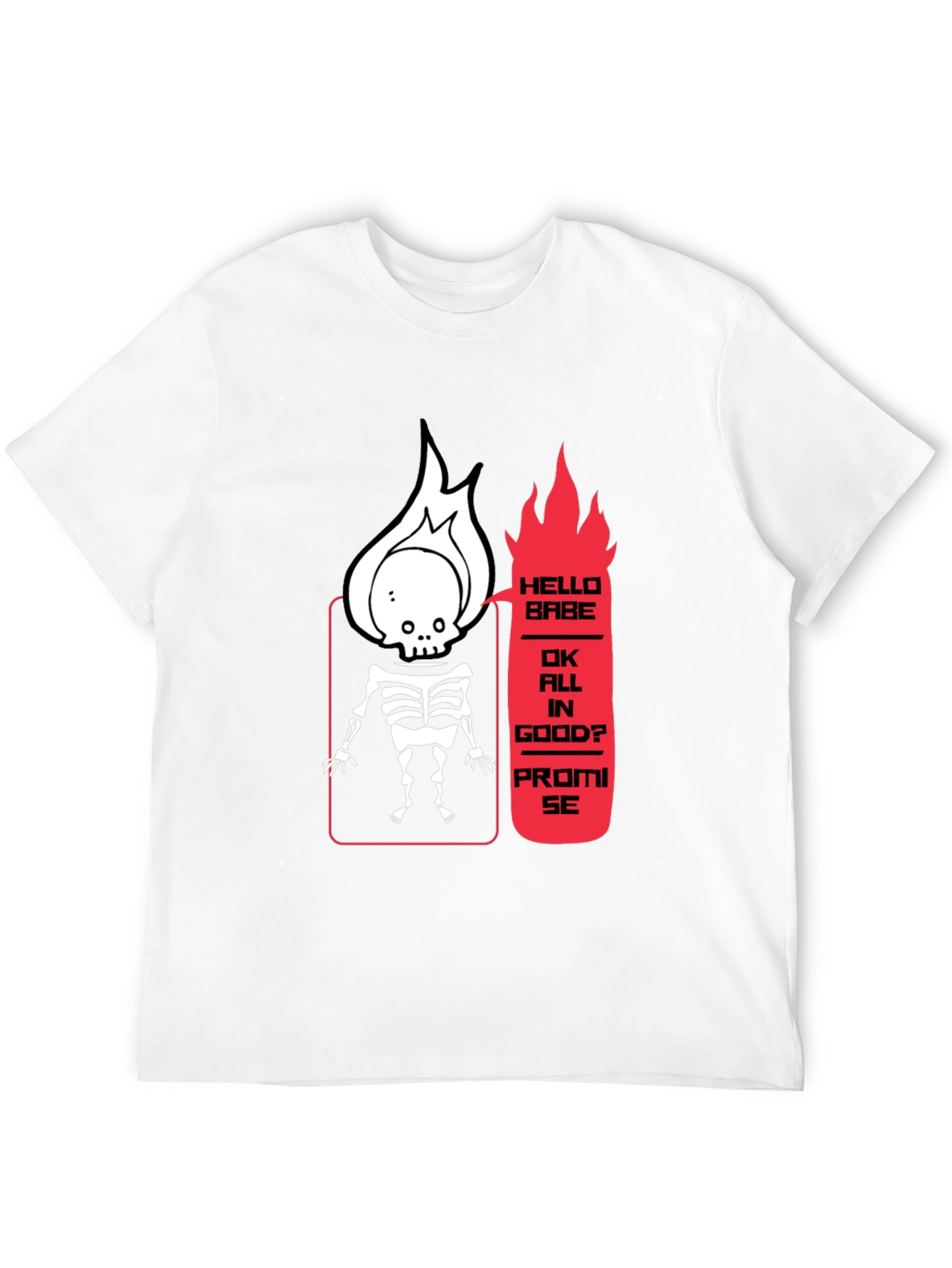 Skeleton Flame Graphic Tee - Hello Babe