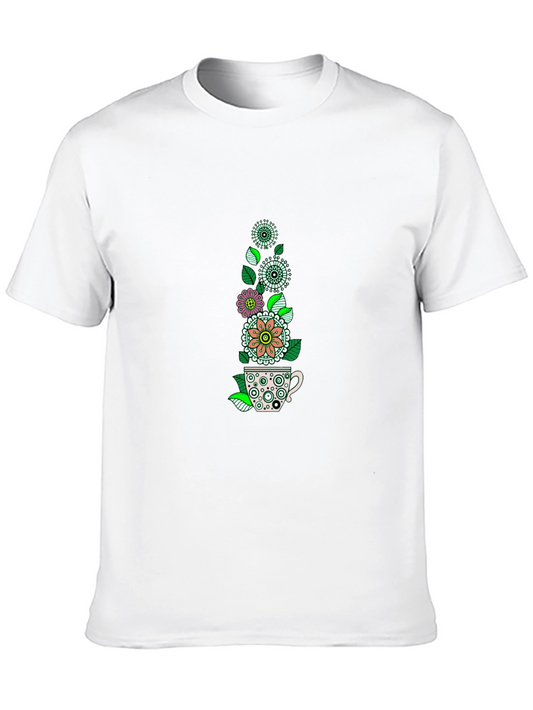 Floral Teacup Graphic T-Shirt