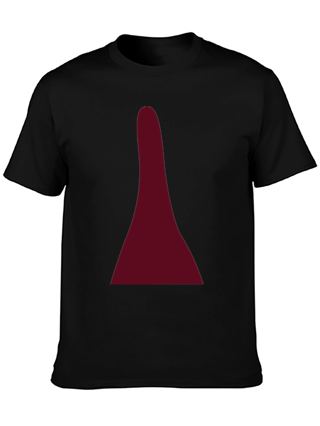 Maroon Geometric Design Black T-Shirt