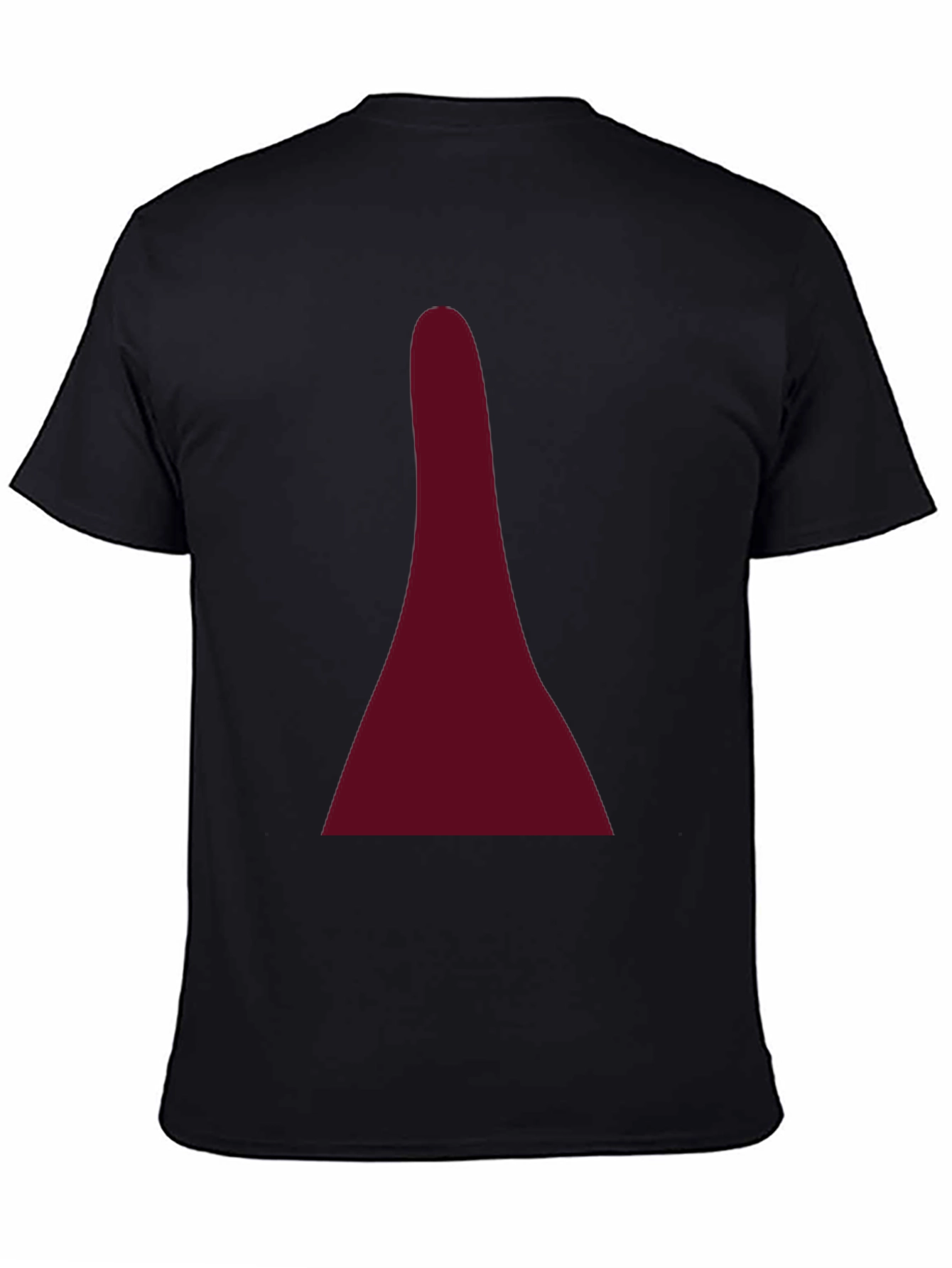 Maroon Geometric Design Black T-Shirt