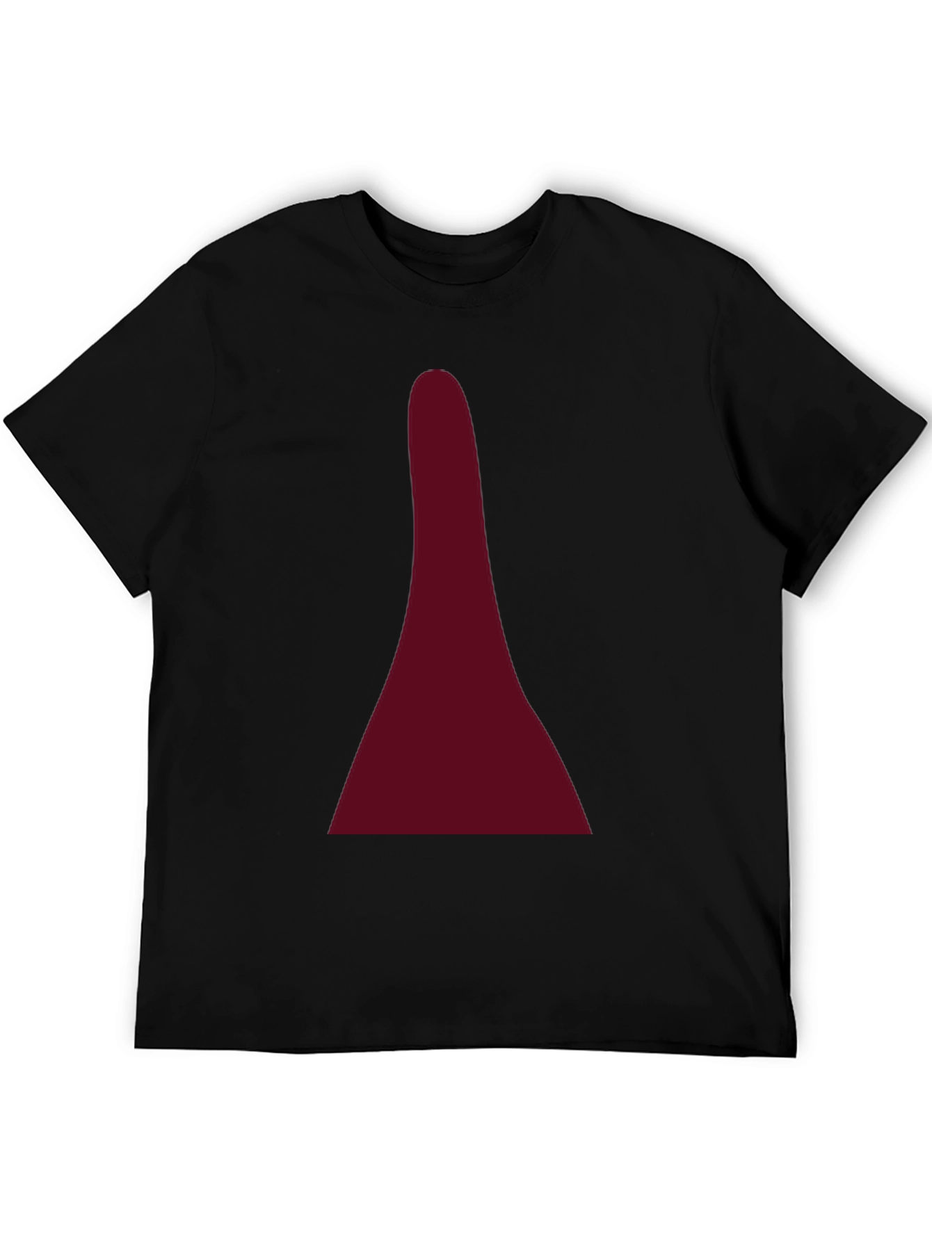 Maroon Geometric Design Black T-Shirt