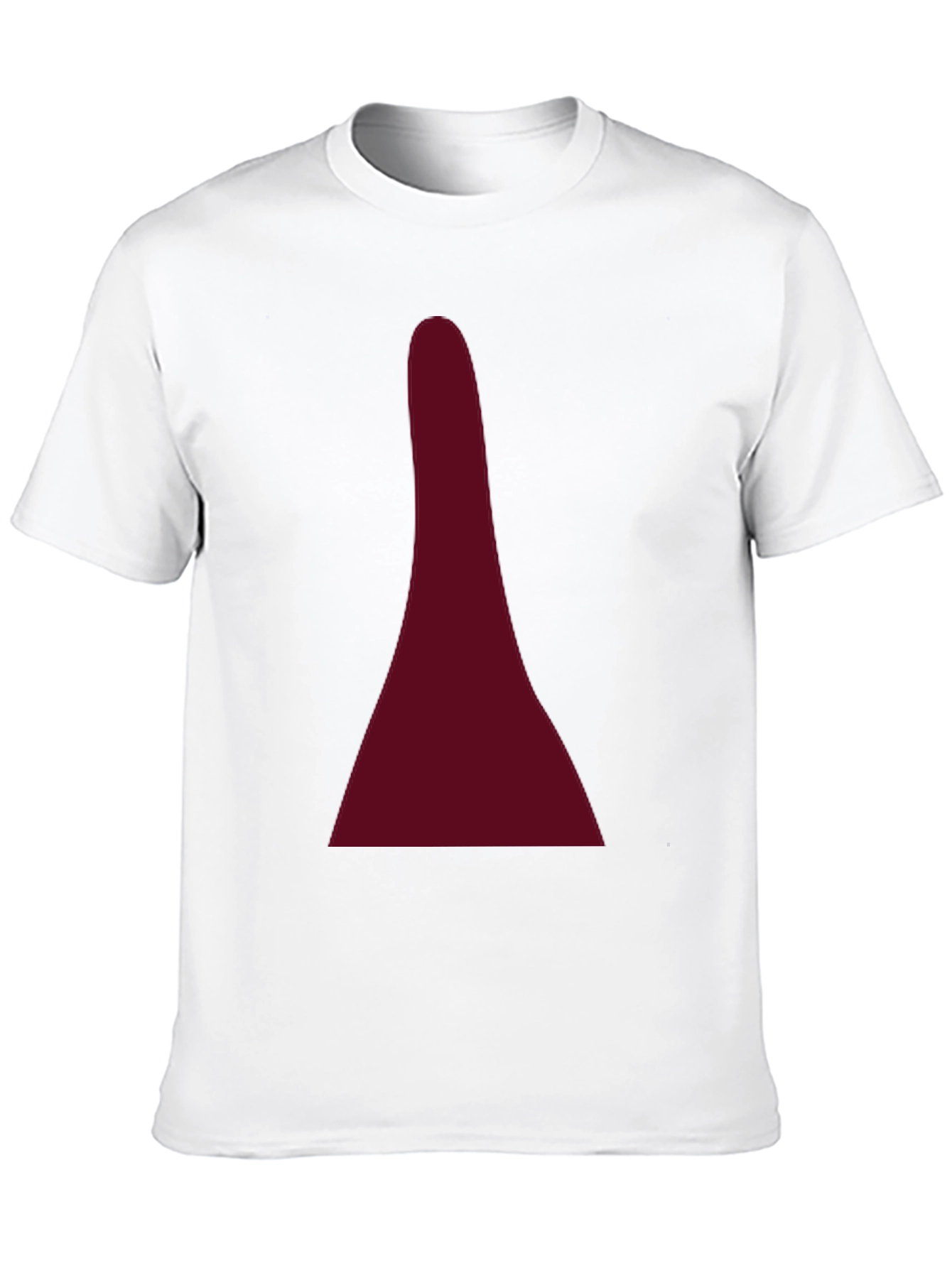 Maroon Geometric Design Black T-Shirt