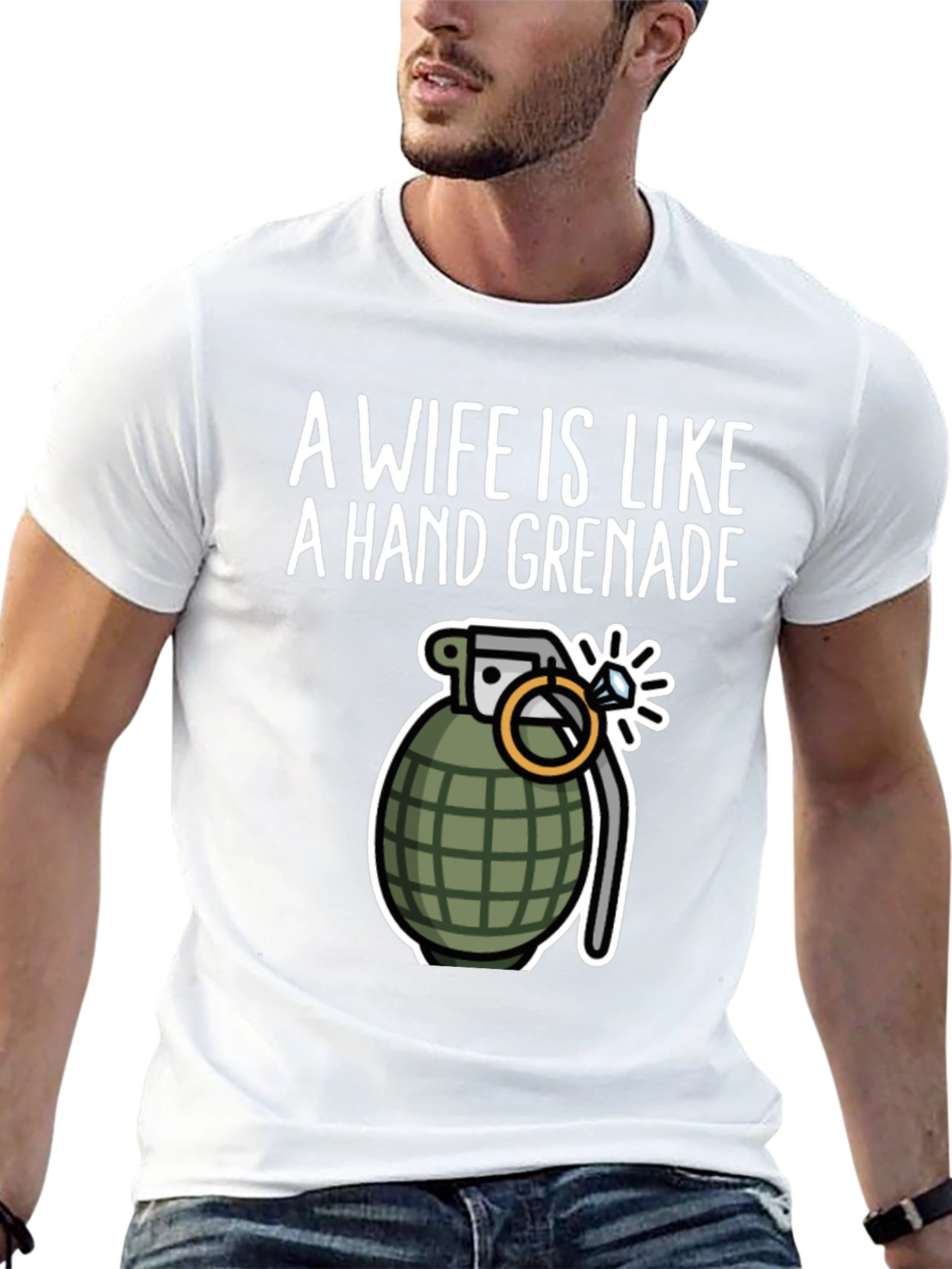 Wife Like a Hand Grenade Funny Graphic Tee