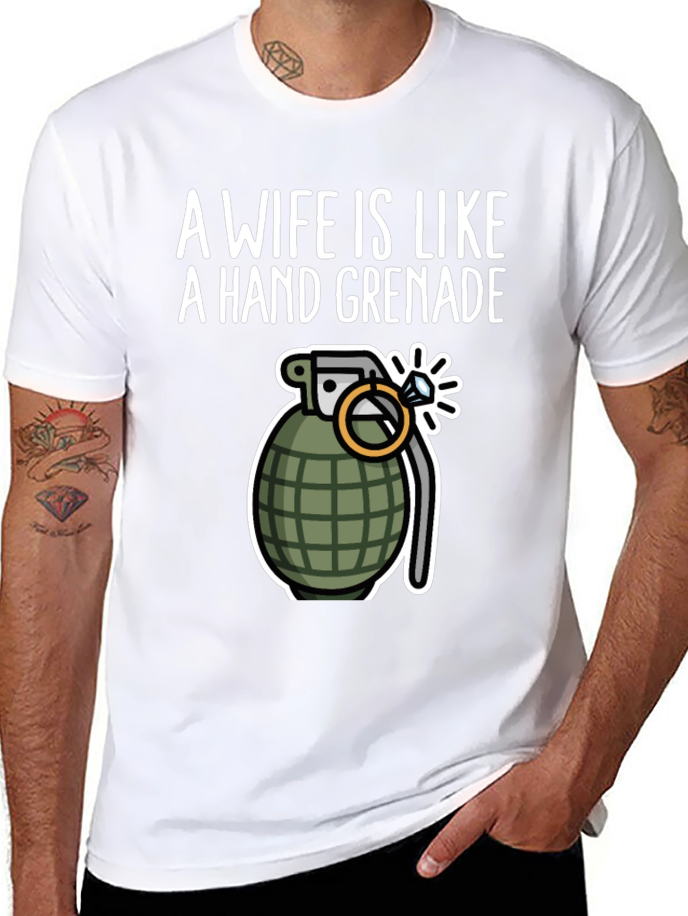 Wife Like a Hand Grenade Funny Graphic Tee