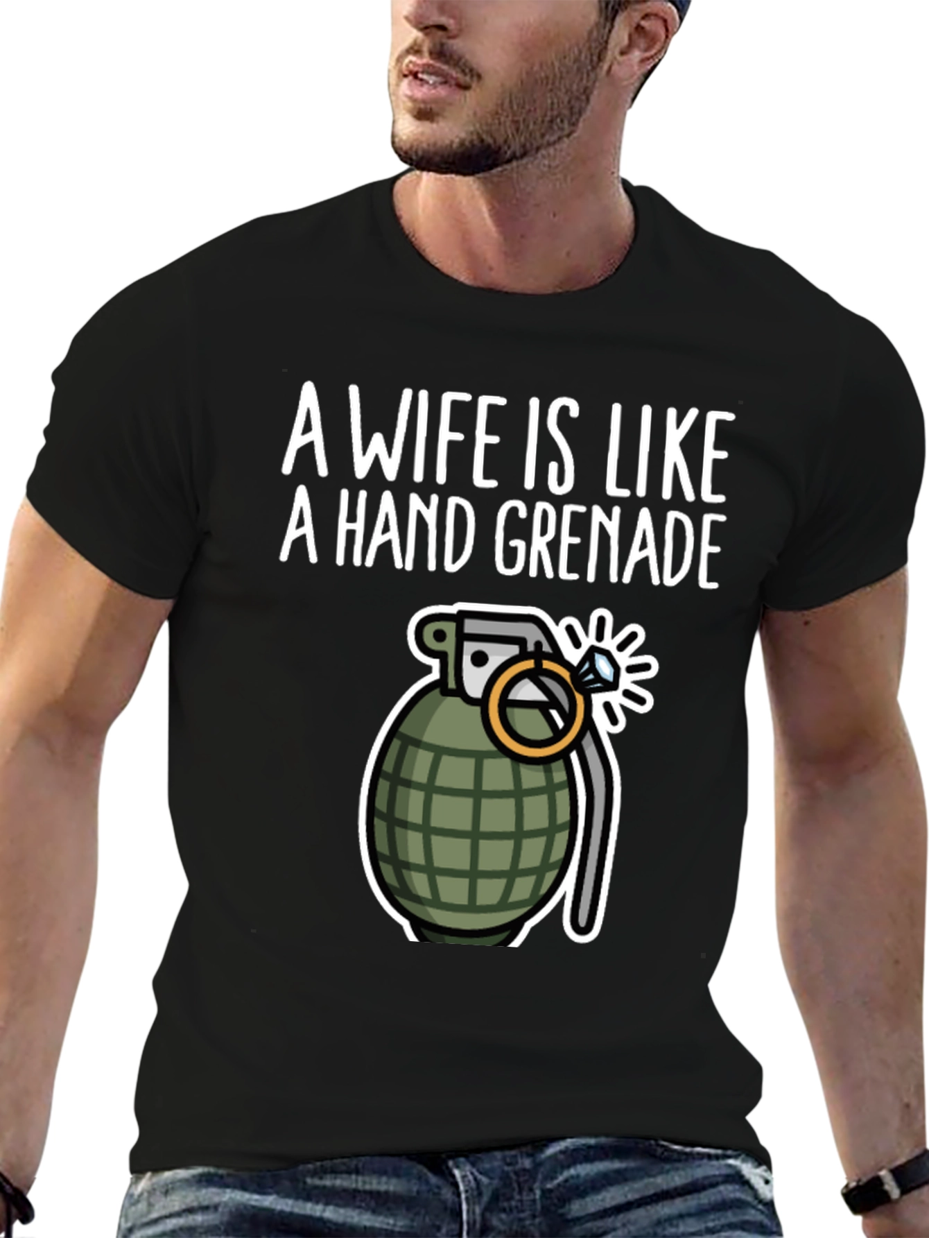 Wife Like a Hand Grenade Funny Graphic Tee