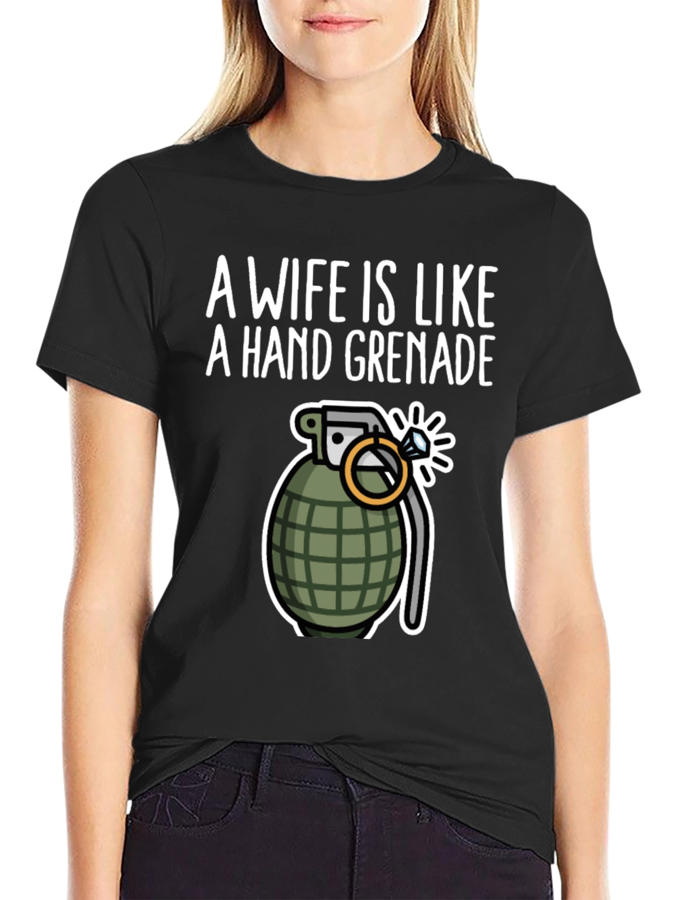 Wife Like a Hand Grenade Funny Graphic Tee