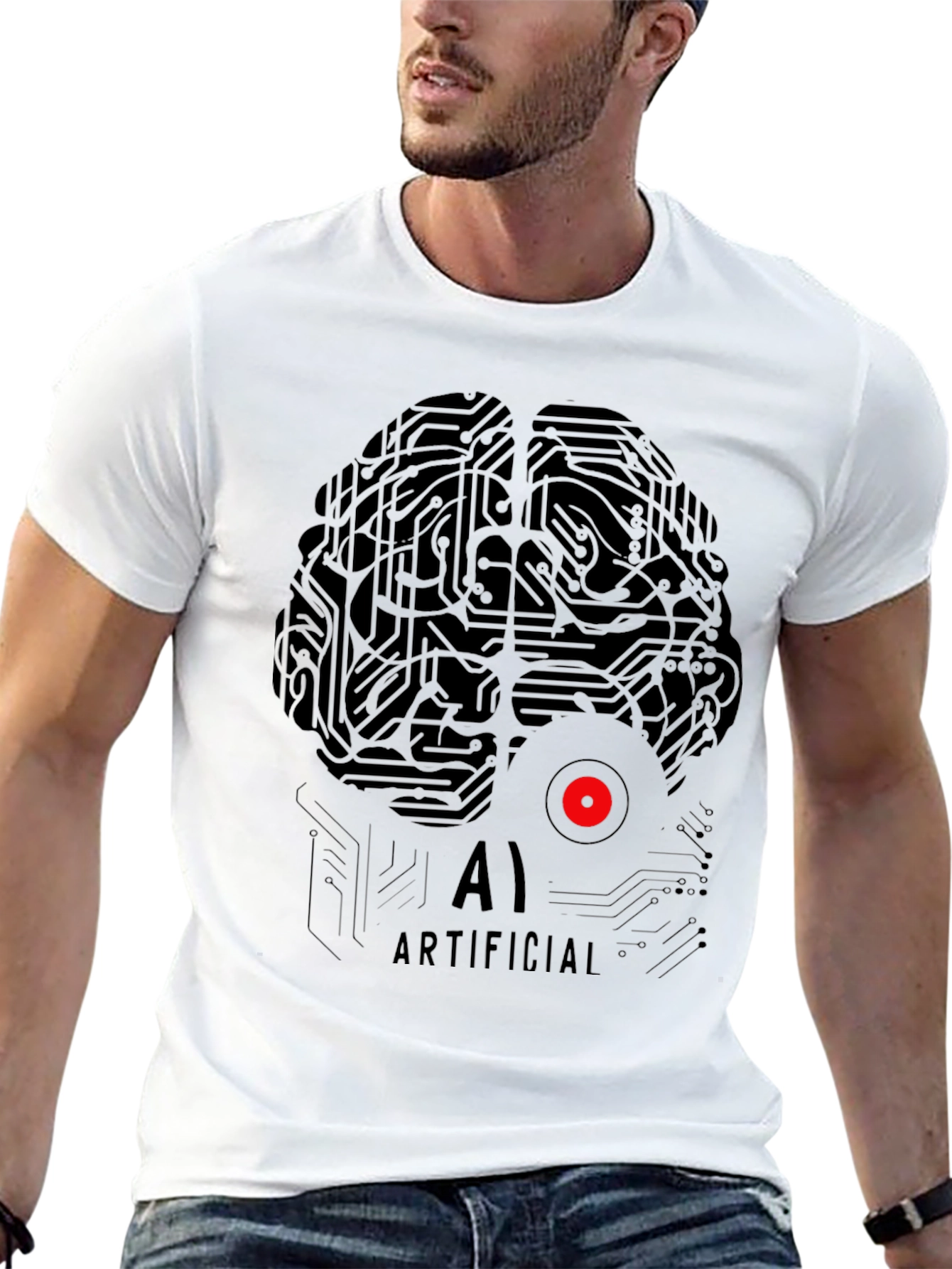AI Brain Circuitry T-Shirt - Artificial Intelligence Design