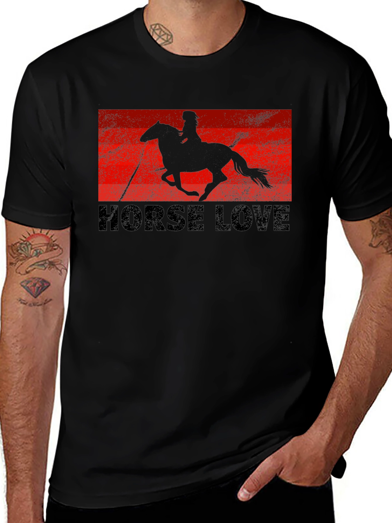 Horse Love Graphic Tee - Black T-Shirt