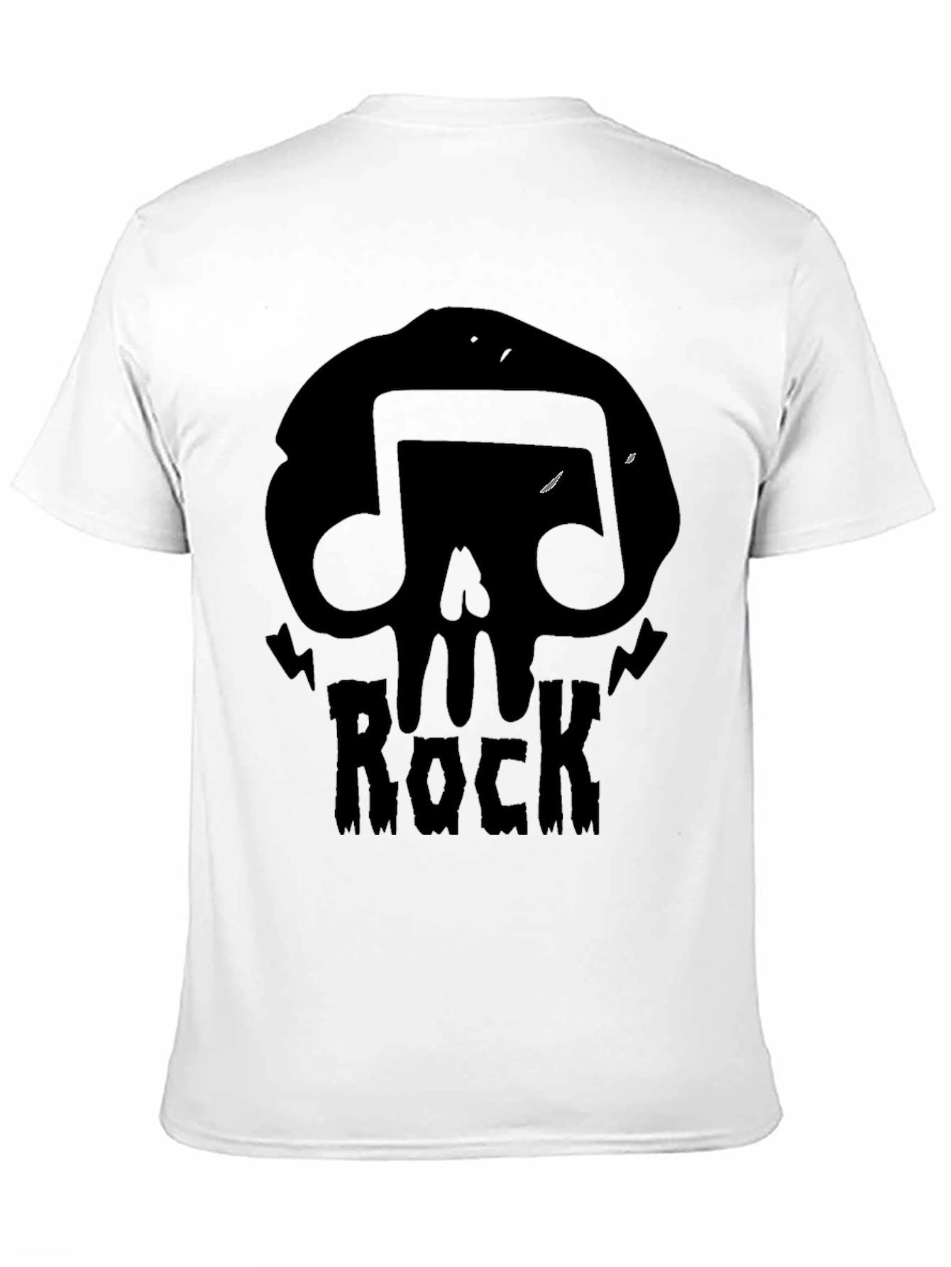 Skull Rock Music Mens T-Shirt - Black Graphic Tee