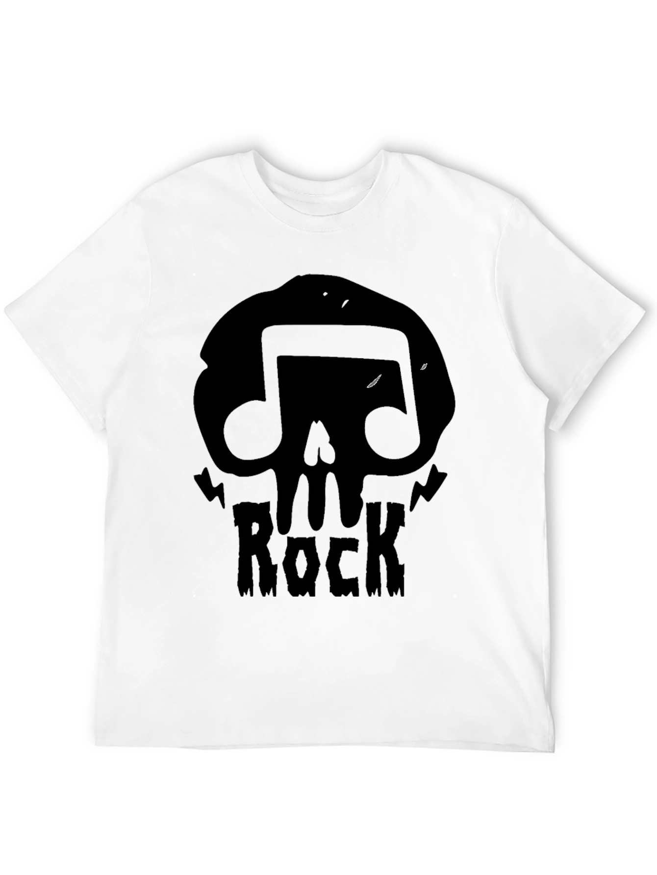 Skull Rock Music Mens T-Shirt - Black Graphic Tee