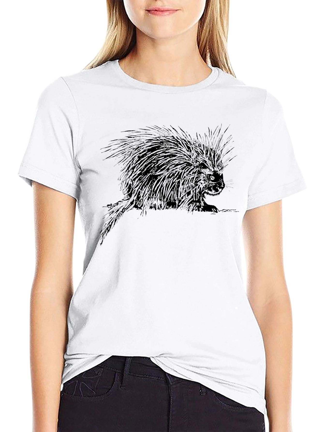 Porcupine Graphic Tee - Black