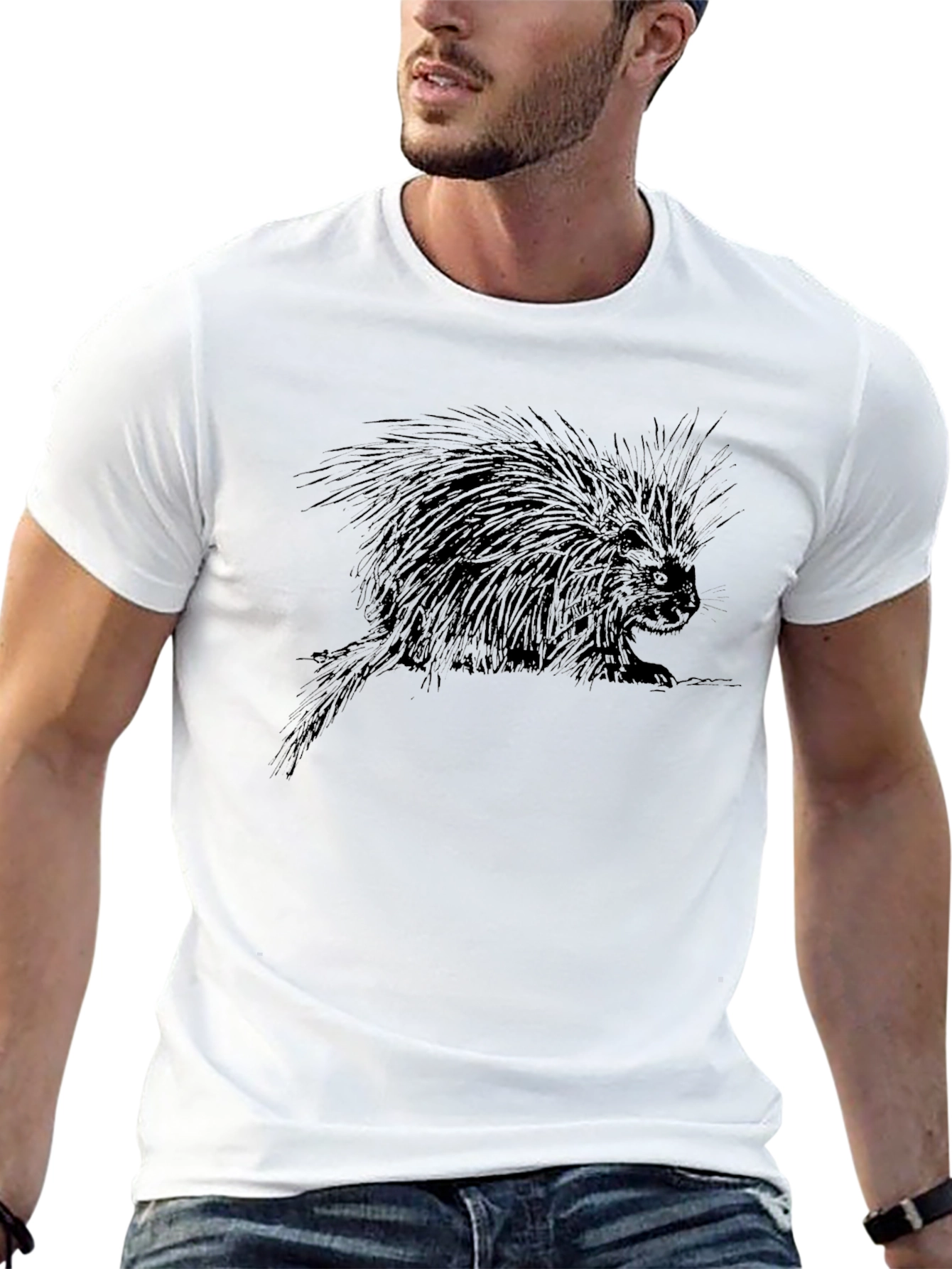Porcupine Graphic Tee - Black