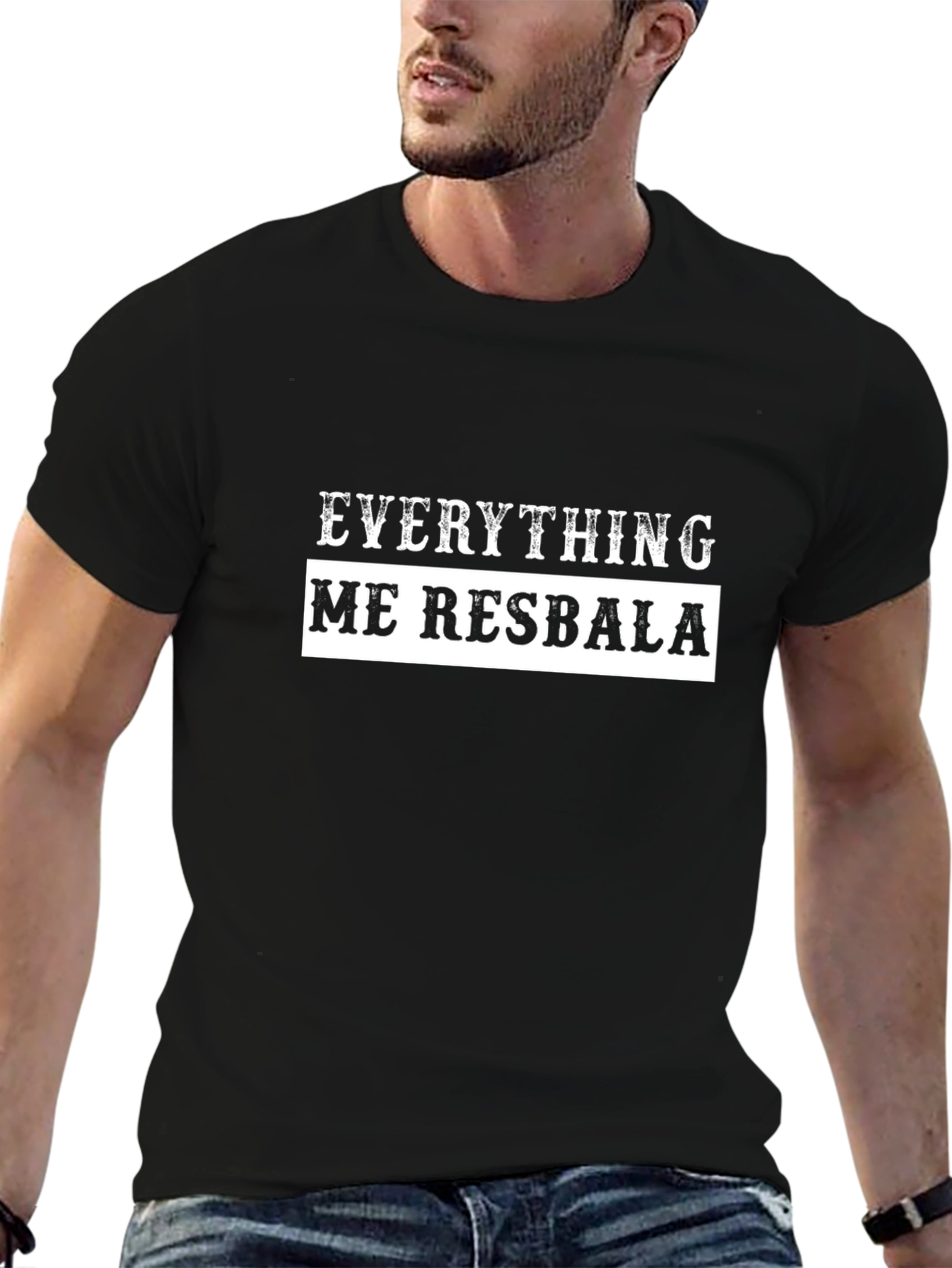Everything Me Resbala Black Graphic Tee