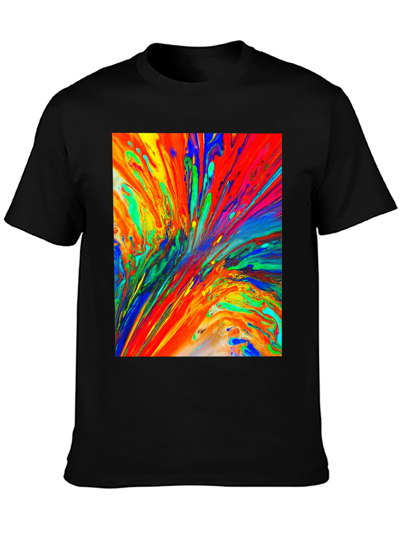 Abstract Paint Splatter Black T-Shirt