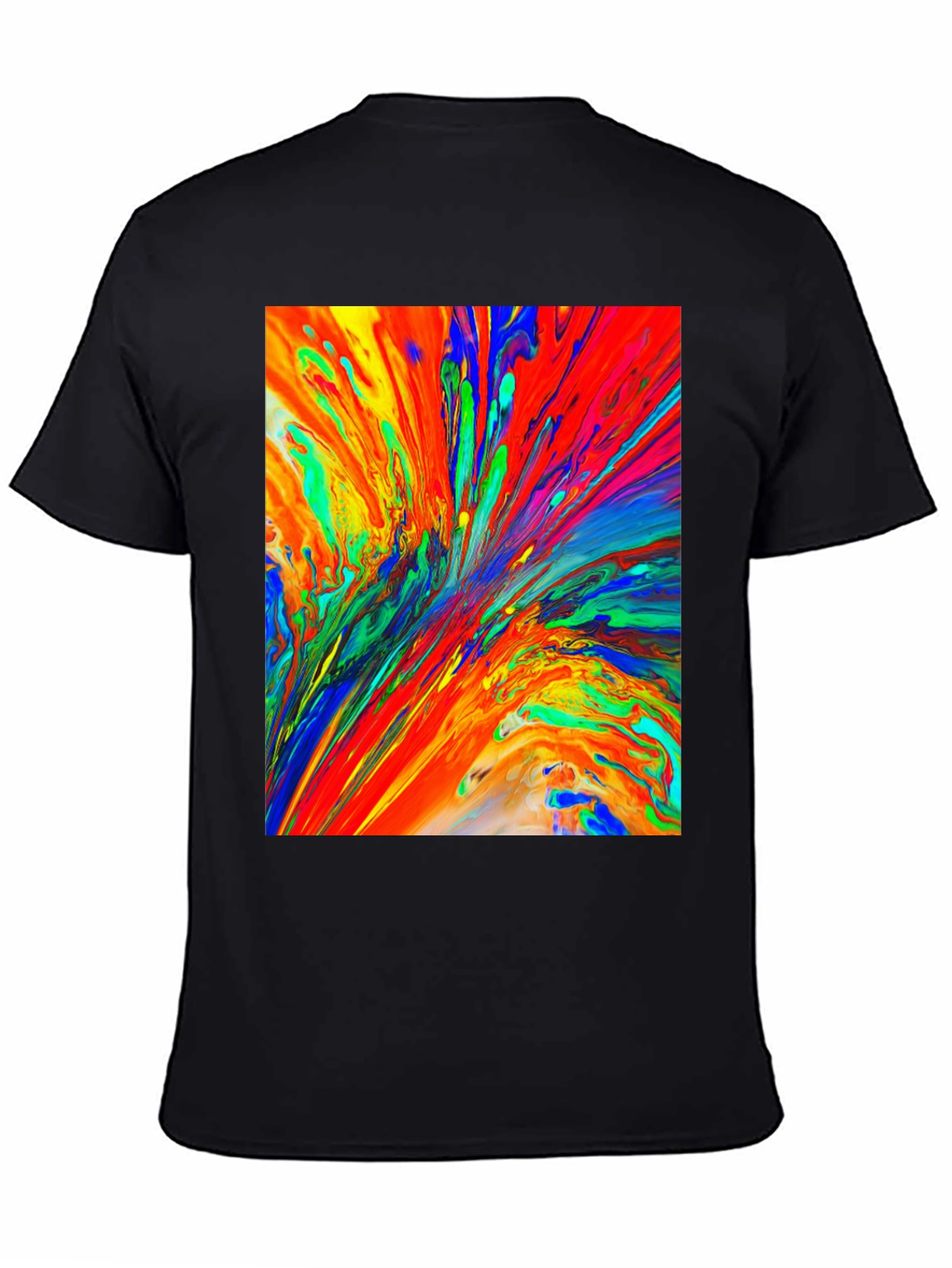 Abstract Paint Splatter Black T-Shirt