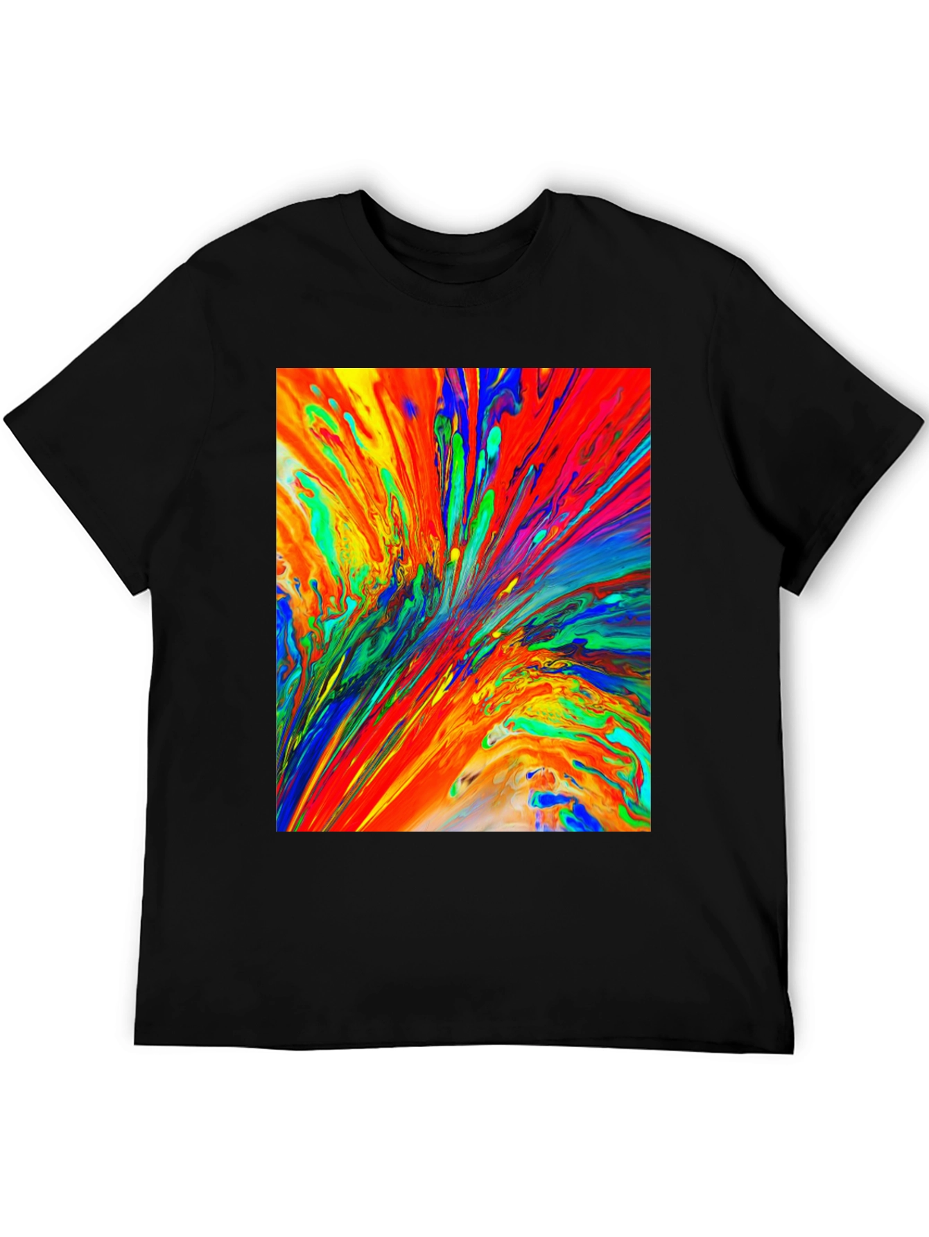 Abstract Paint Splatter Black T-Shirt