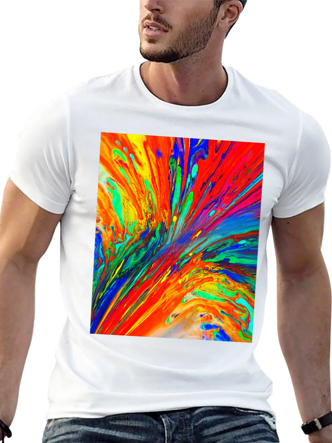 Abstract Paint Splatter Black T-Shirt