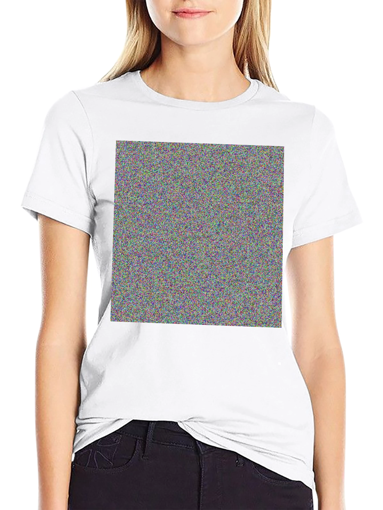Abstract Pattern Black Crew Neck T-Shirt