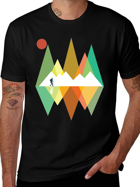 Mountain Reflection Graphic Tee - Outdoor Adventure Shirt