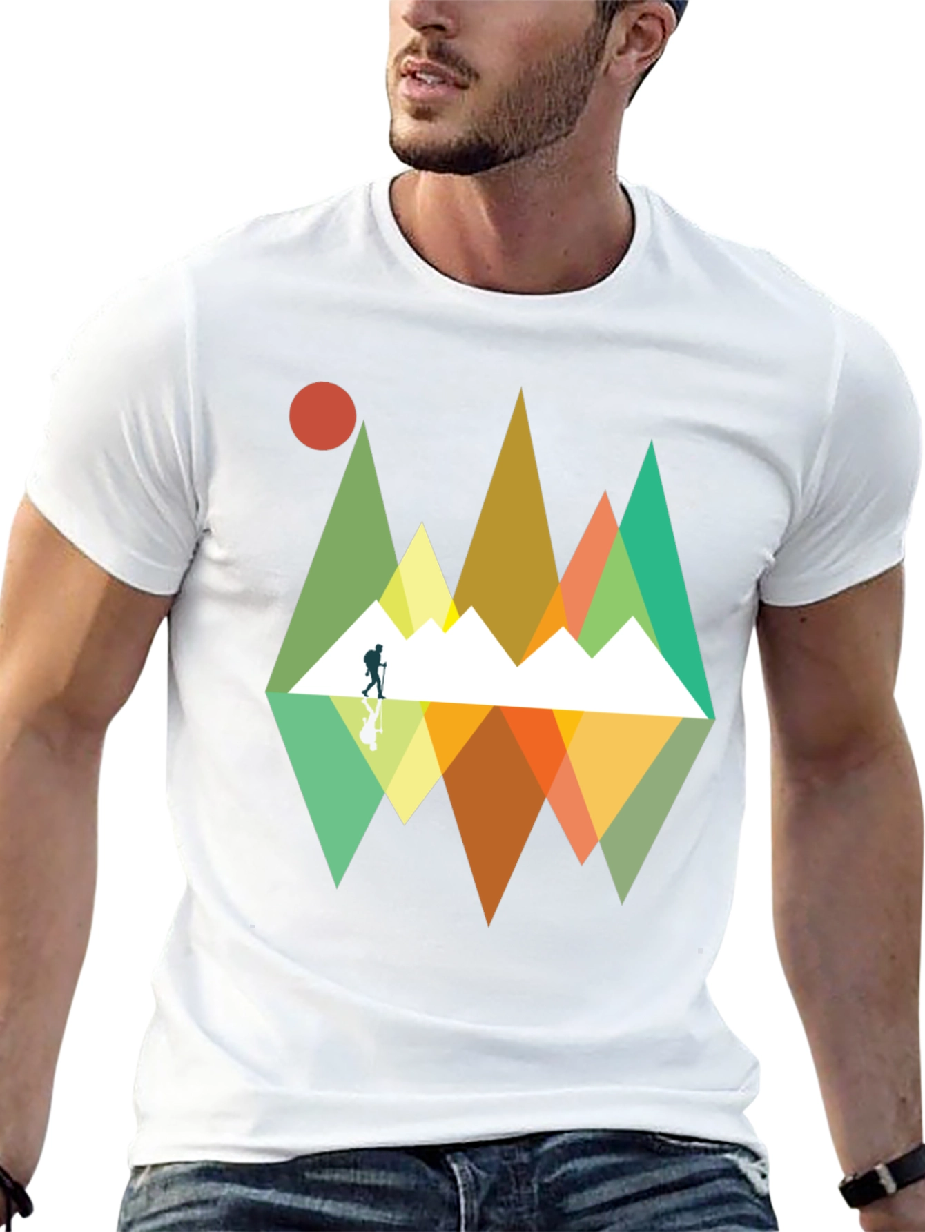 Mountain Reflection Graphic Tee - Outdoor Adventure Shirt