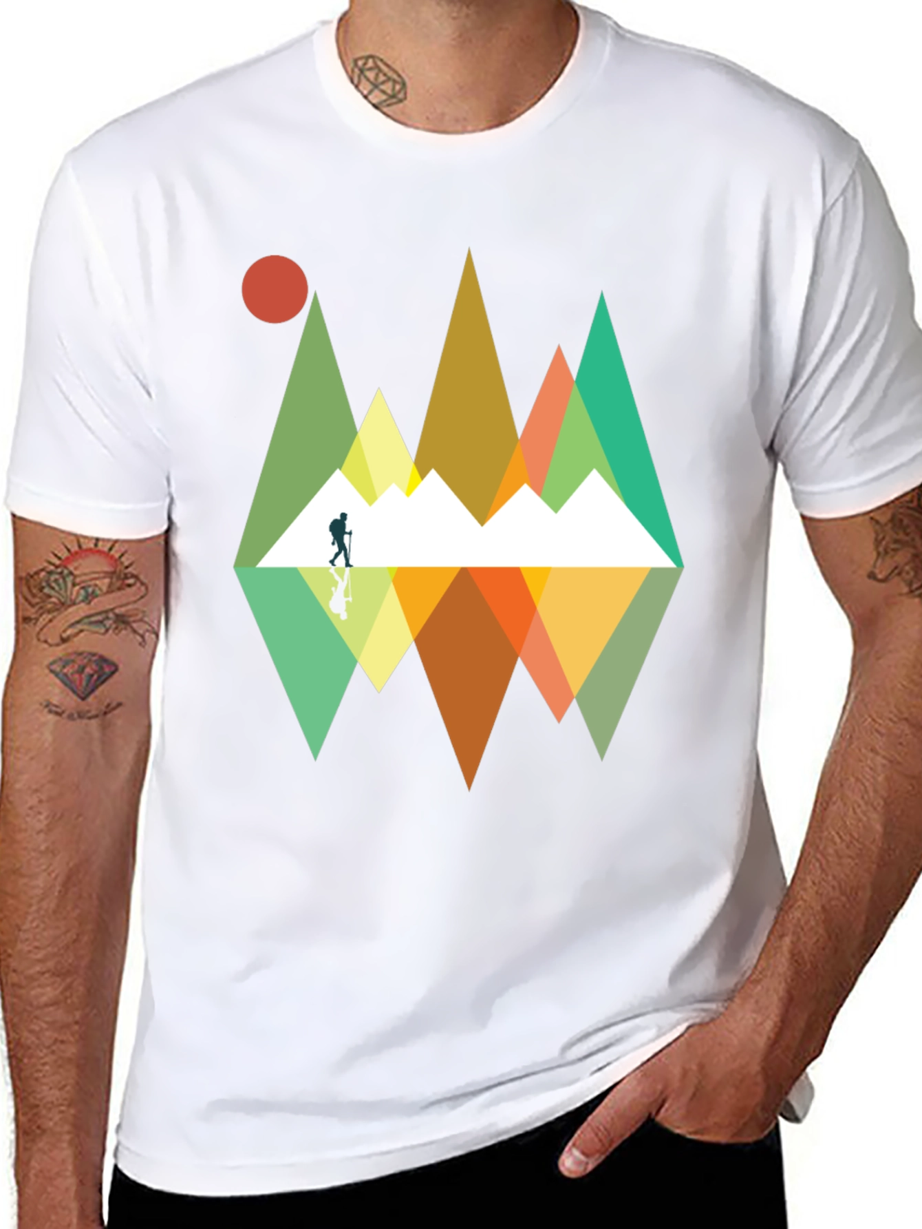Mountain Reflection Graphic Tee - Outdoor Adventure Shirt