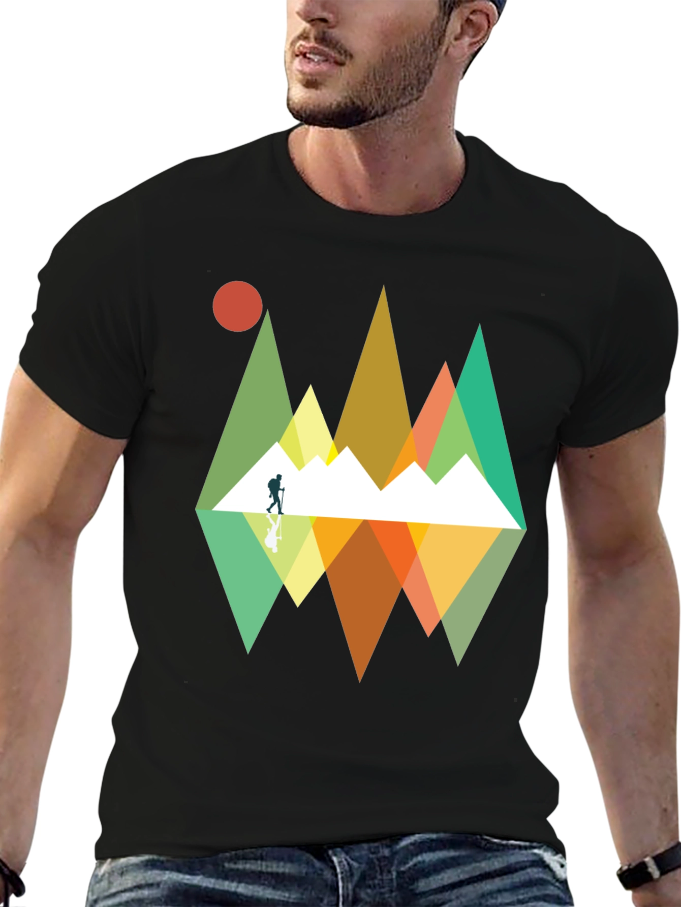 Mountain Reflection Graphic Tee - Outdoor Adventure Shirt