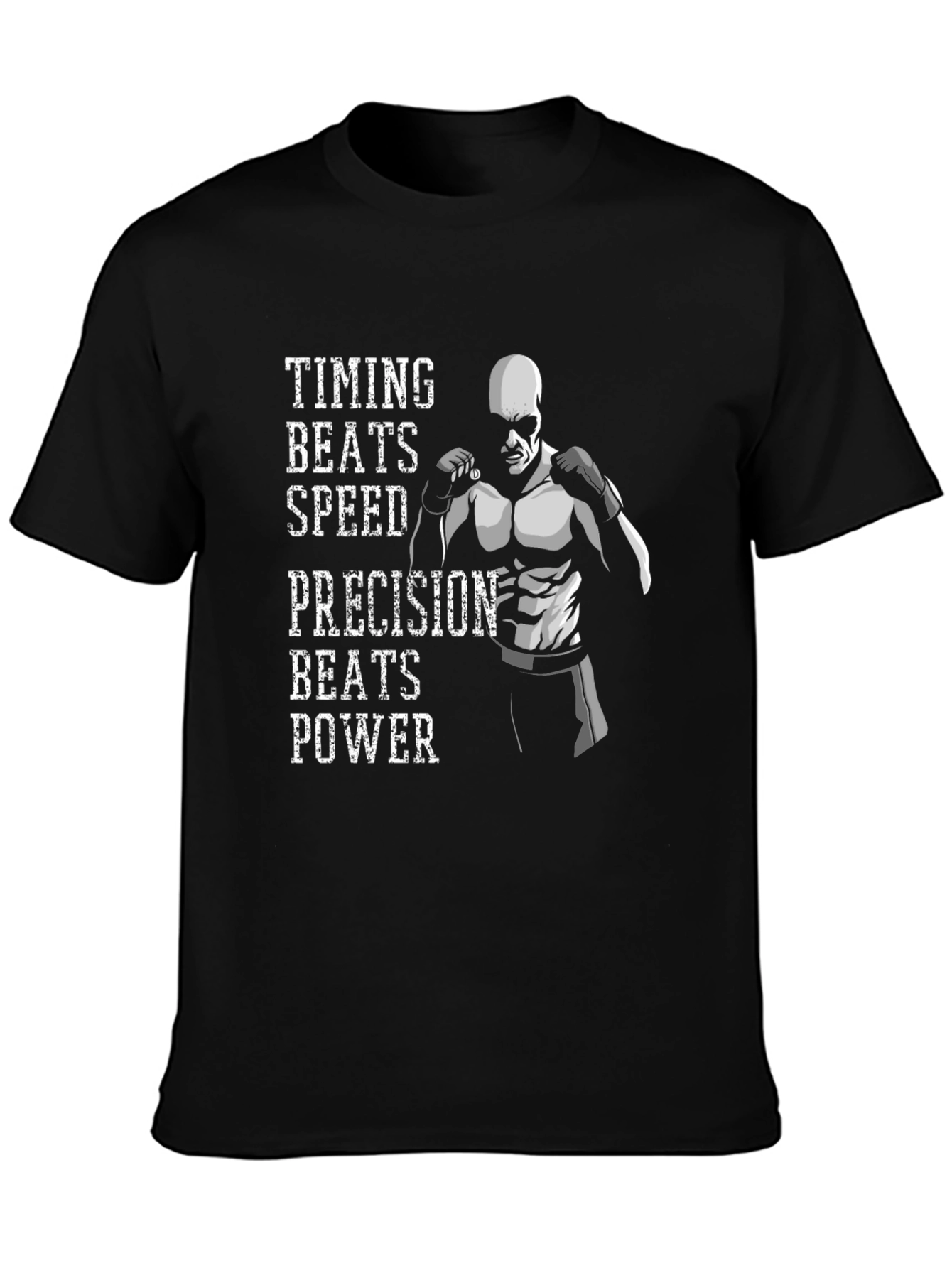 Timing Beats Speed Mens Black Graphic T-Shirt