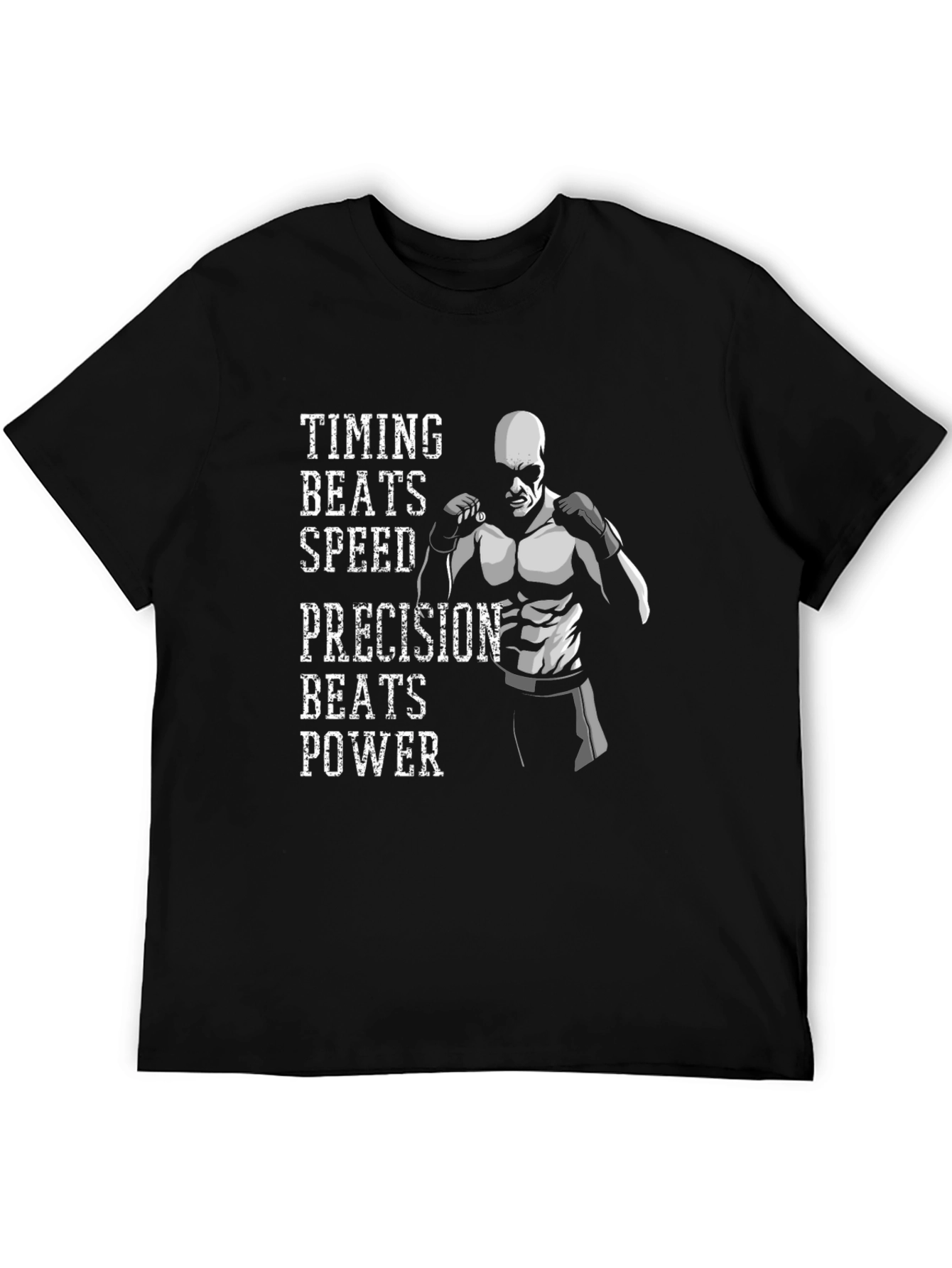 Timing Beats Speed Mens Black Graphic T-Shirt
