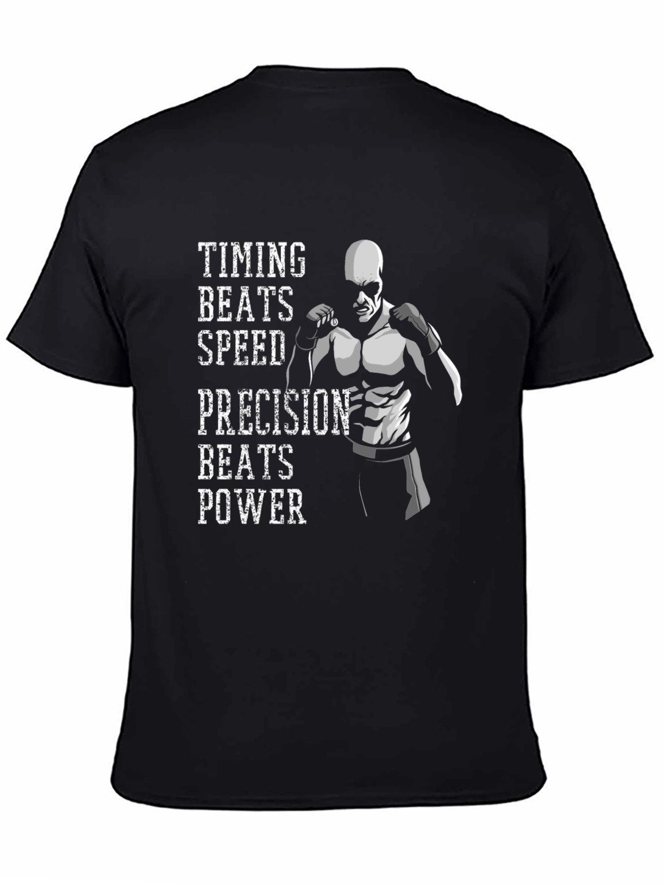 Timing Beats Speed Mens Black Graphic T-Shirt