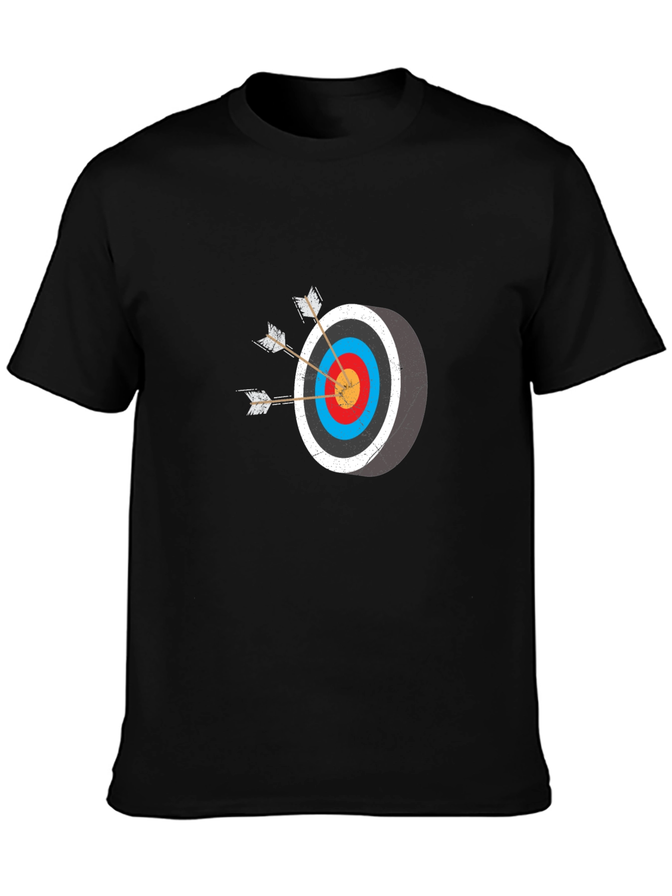 Archery Target Graphic Tee - Black Cotton T-Shirt