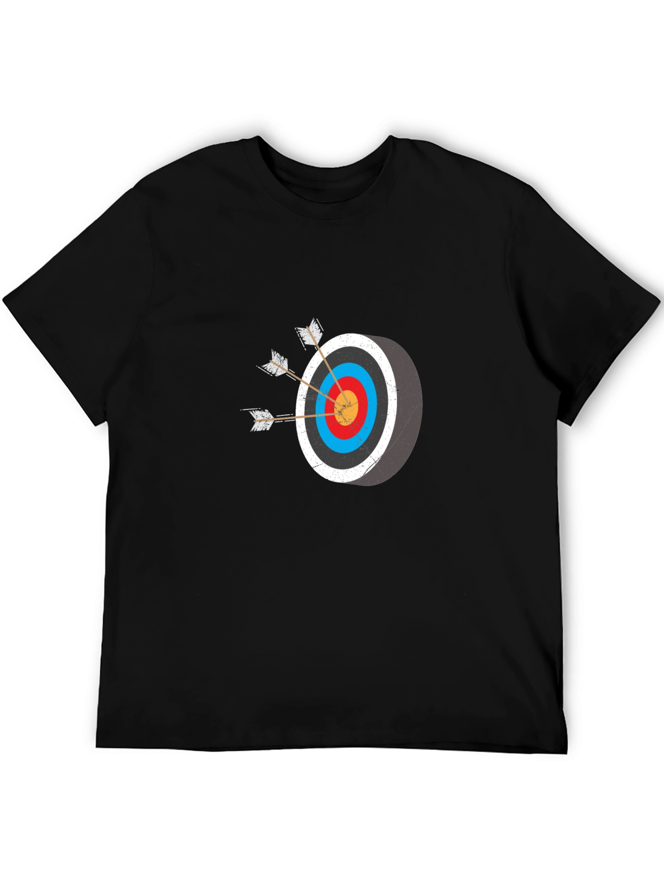 Archery Target Graphic Tee - Black Cotton T-Shirt