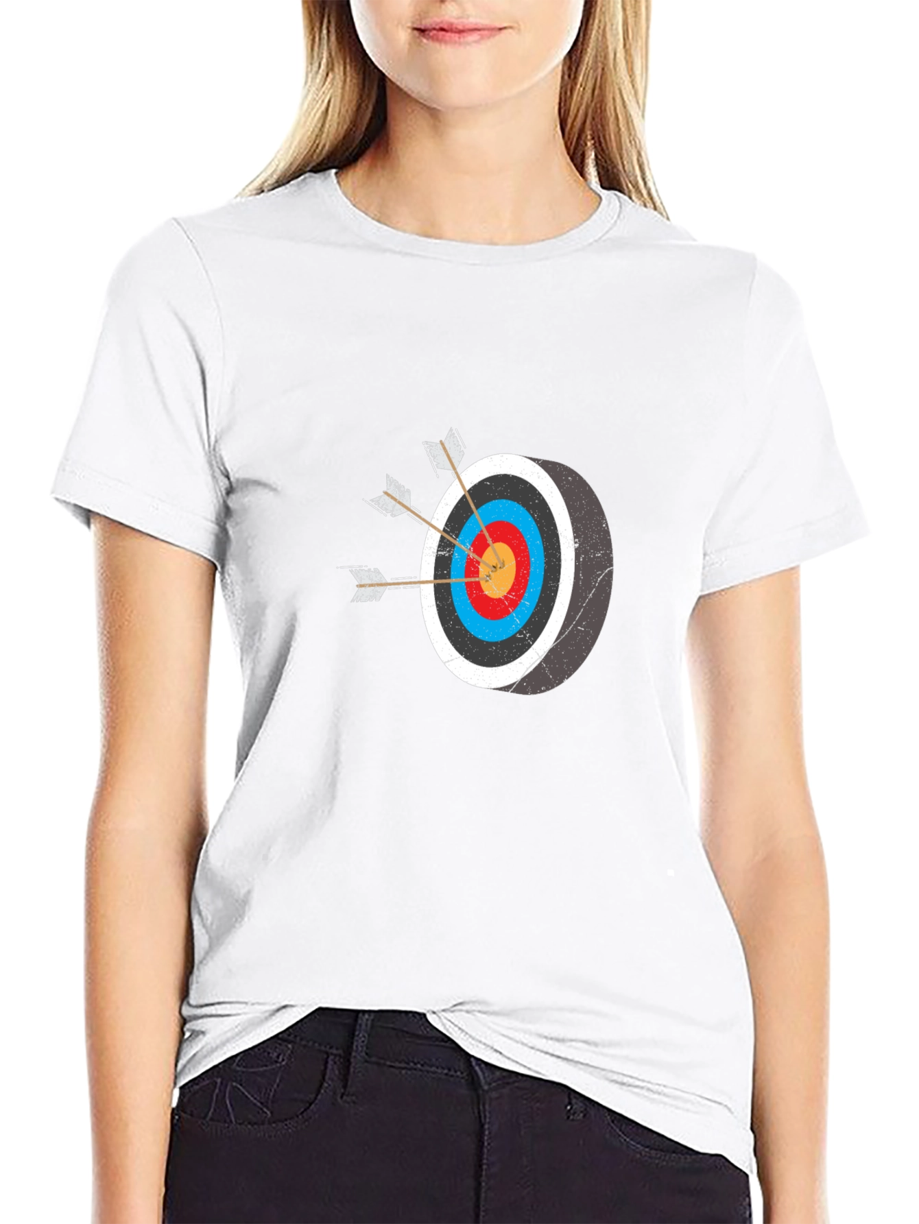 Archery Target Graphic Tee - Black Cotton T-Shirt