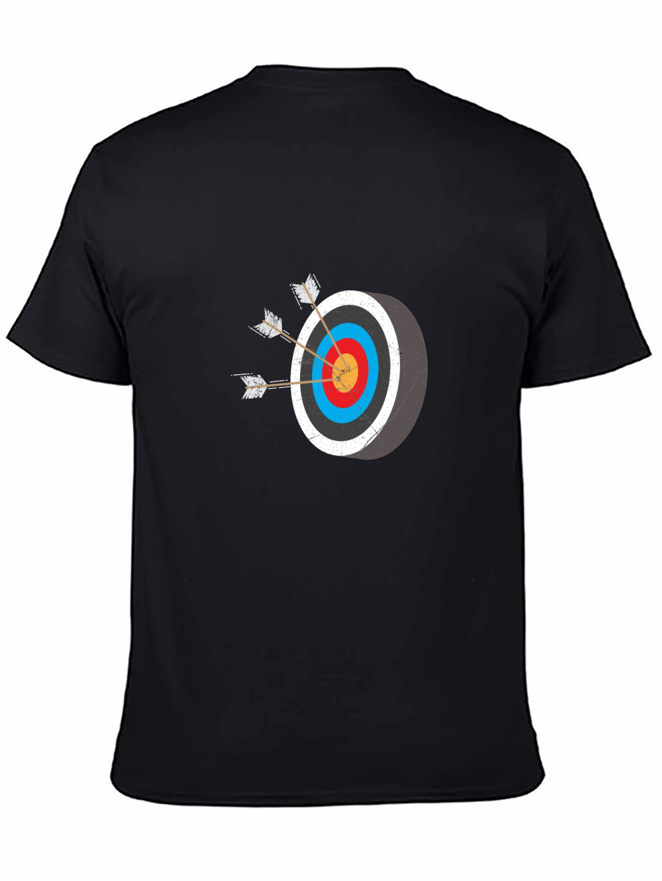 Archery Target Graphic Tee - Black Cotton T-Shirt